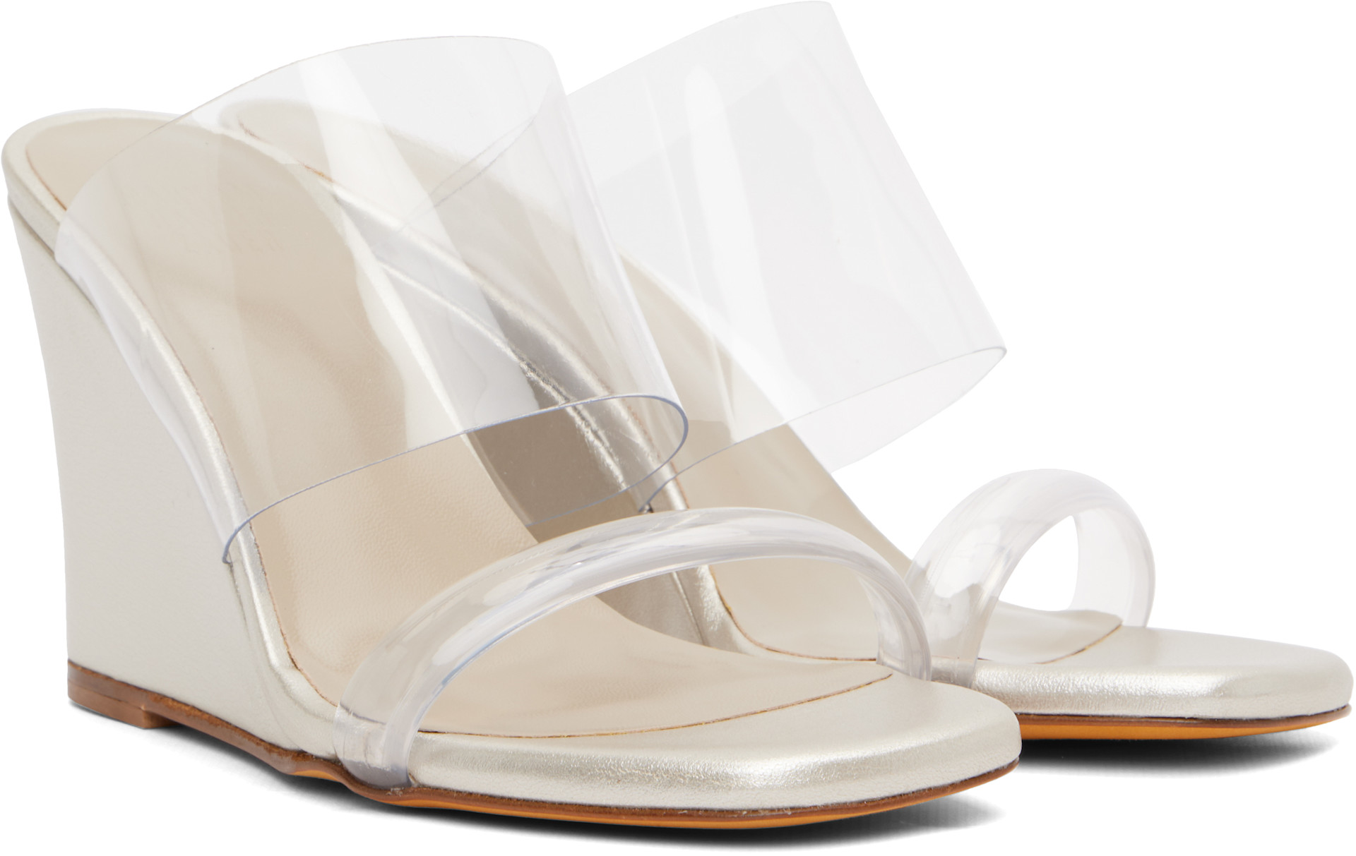 Maryam Nassir Zadeh: Silver Olympia Wedge Heeled Sandals | SSENSE