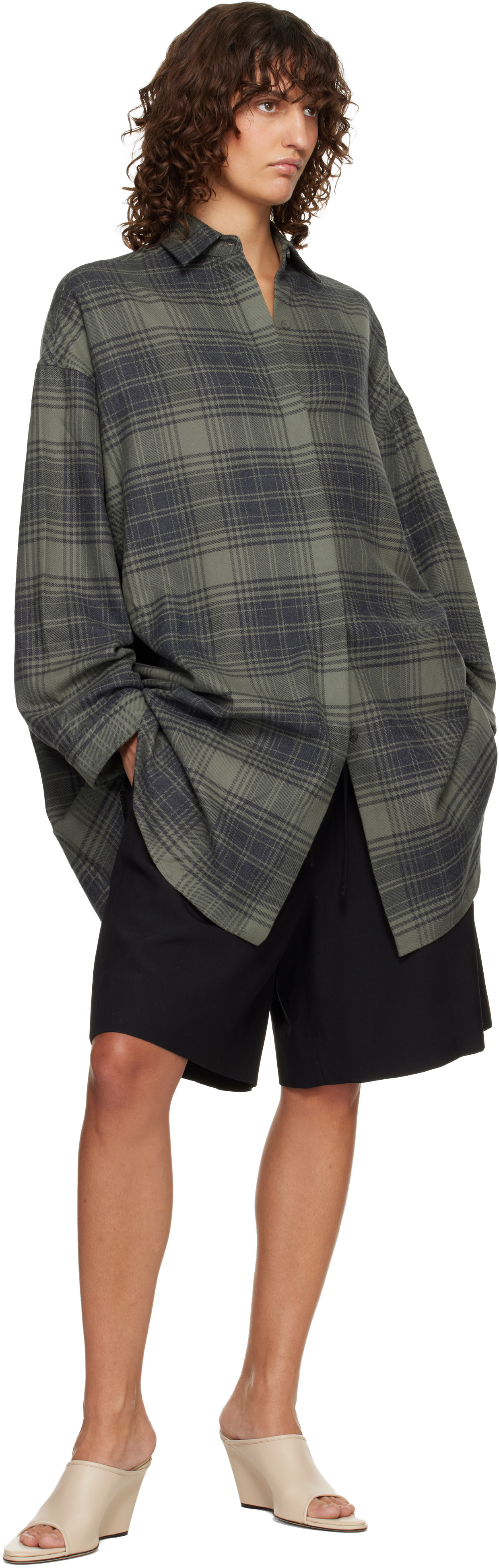 Fear of God: Gray & Khaki Relaxed Shirt | SSENSE