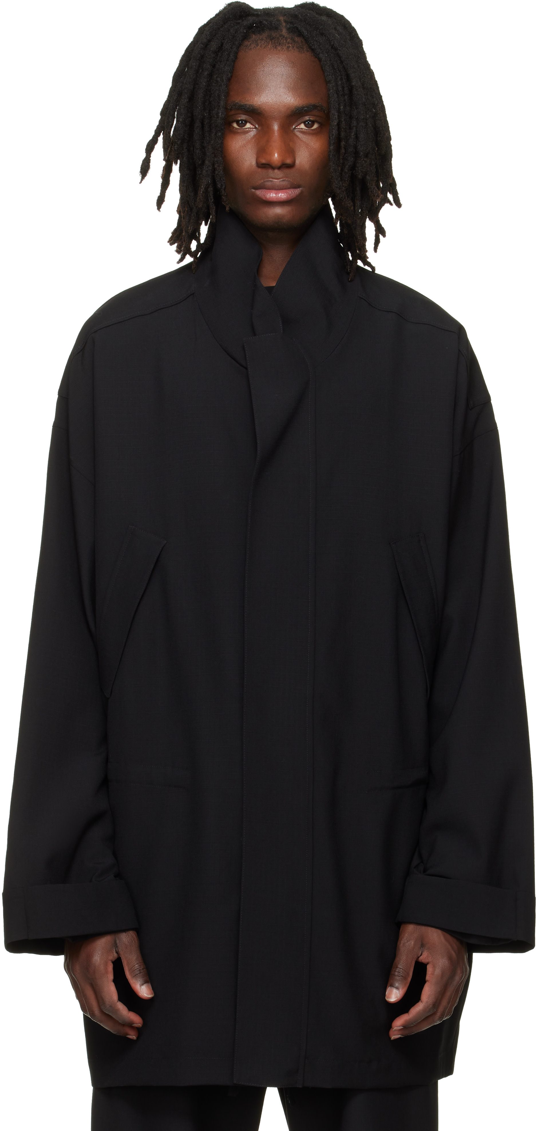 Fear of God: ブラック リップストップ コート | SSENSE 日本