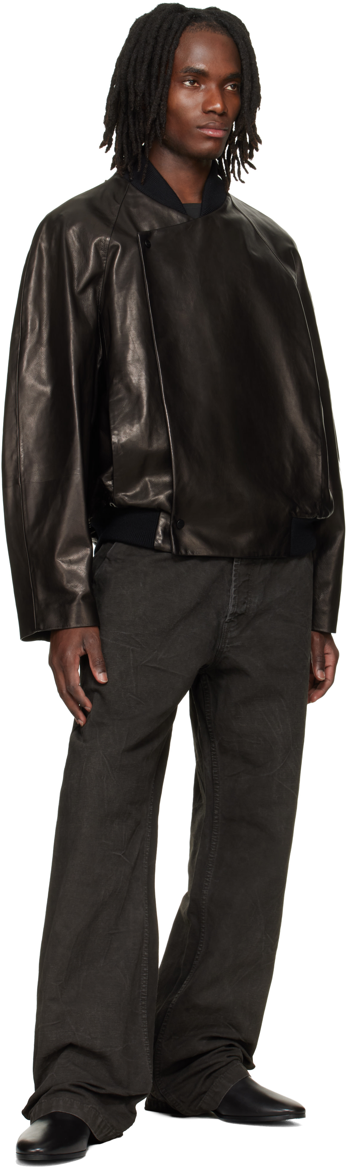Fear of God: Black Washed Canvas Utility Jeans | SSENSE
