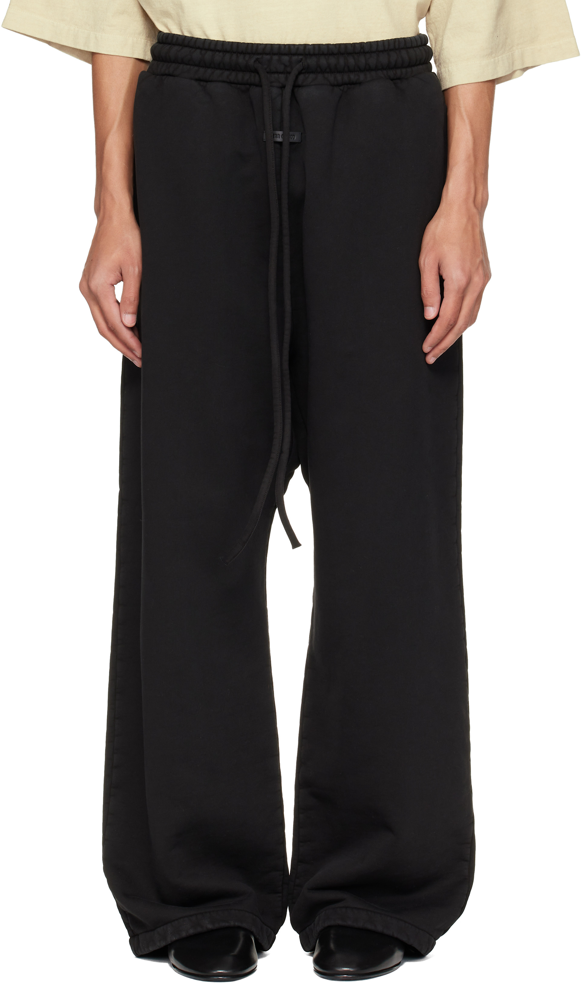 Fear of God: Black Wide Leg Sweatpants | SSENSE