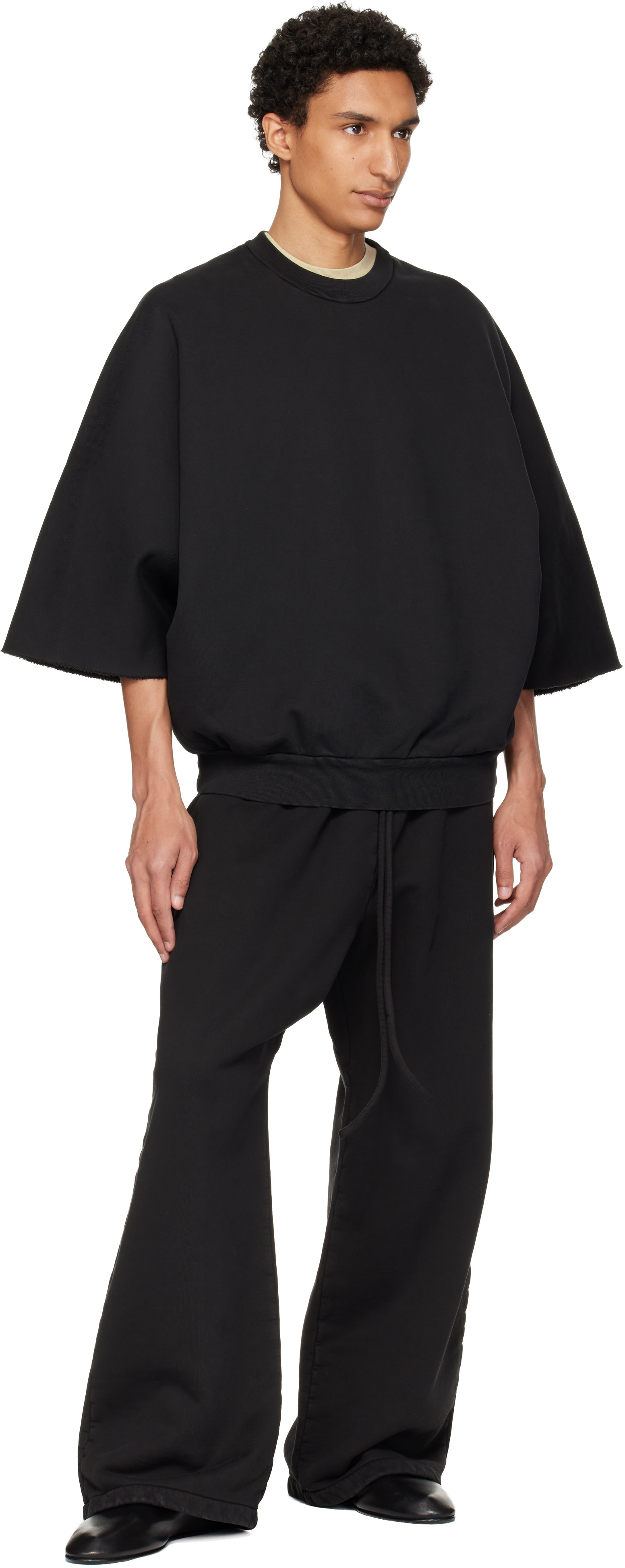 Fear of God: ブラック ワイドレッグ スウェットパンツ | SSENSE 日本