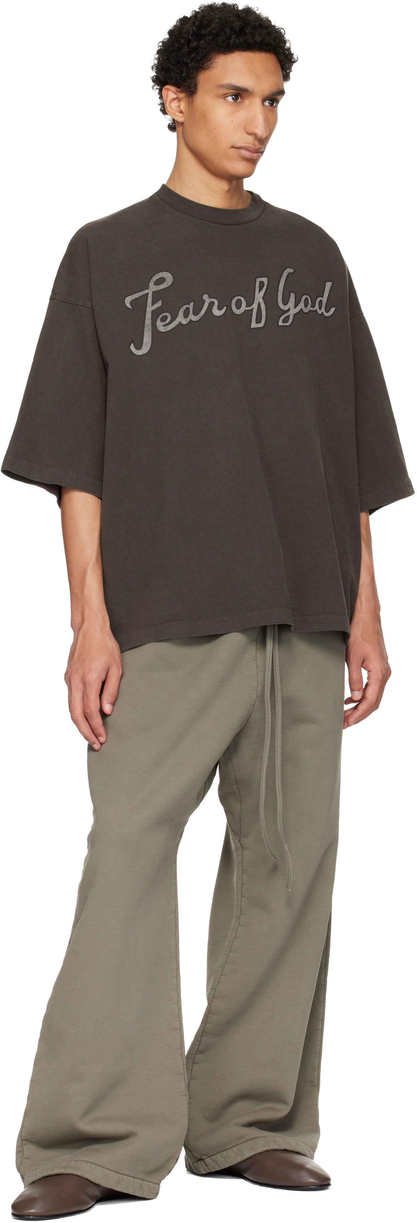 Fear of God: Khaki Wide Leg Sweatpants | SSENSE