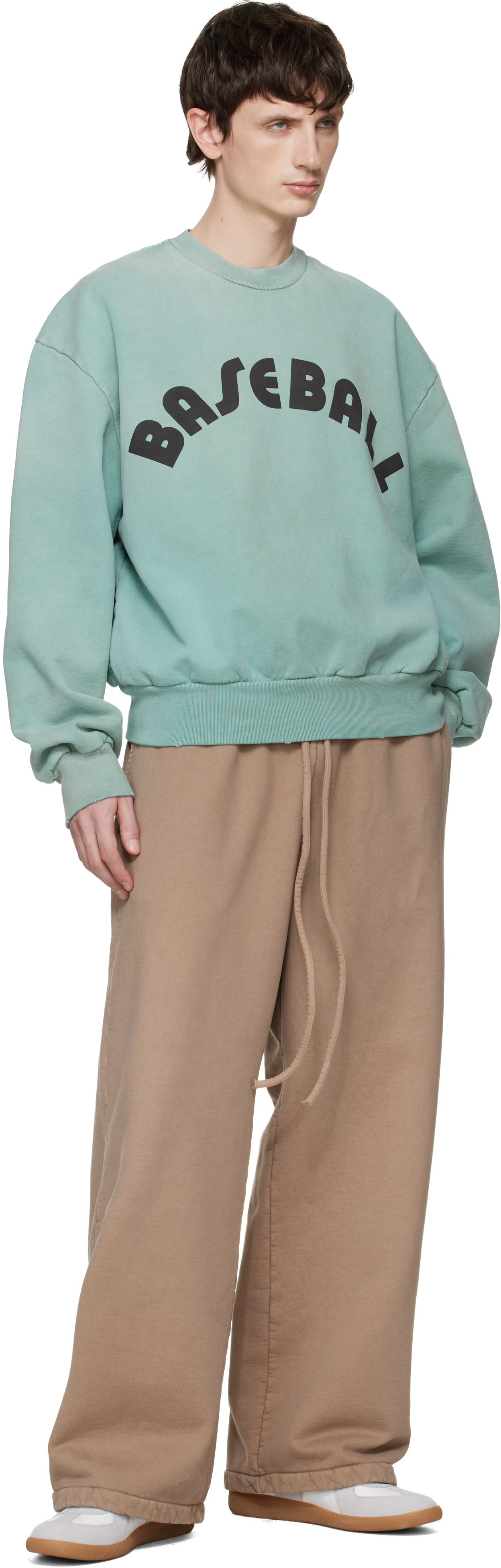 Fear of God: Beige Sunfaded Wide Leg Sweatpants | SSENSE