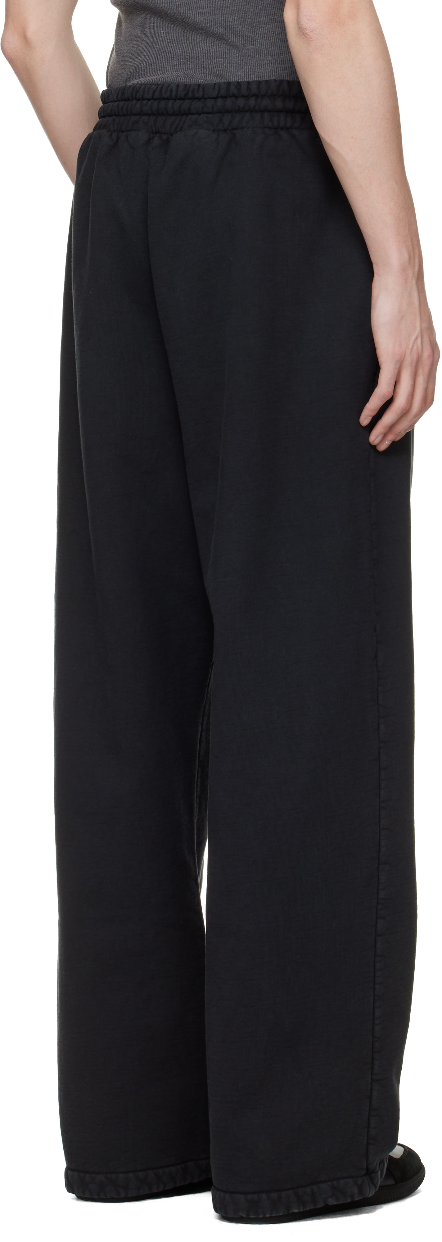 Fear of God: Black Sunfaded Wide Leg Sweatpants | SSENSE