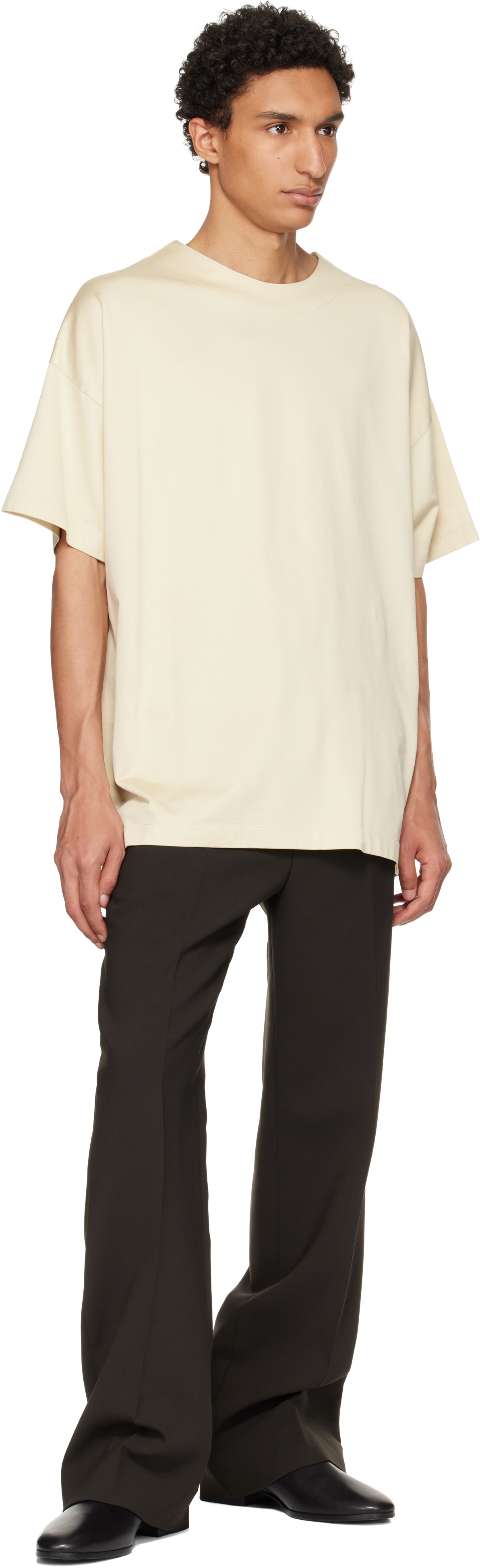 Fear of God: Brown Double Weave Wool Tailored Flared Trousers | SSENSE