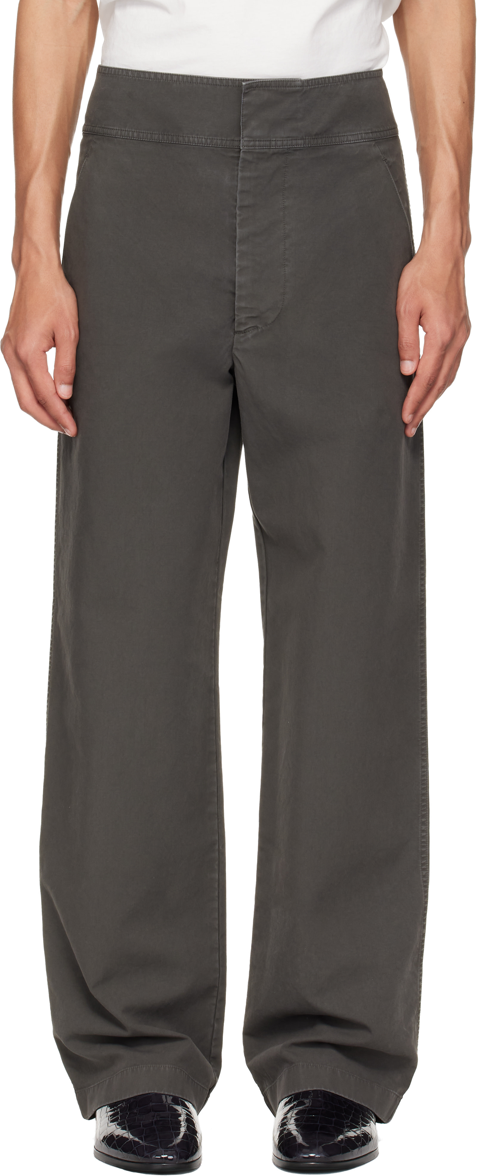 Fear of God: Gray Garment Dyed Cotton Casual Trousers | SSENSE