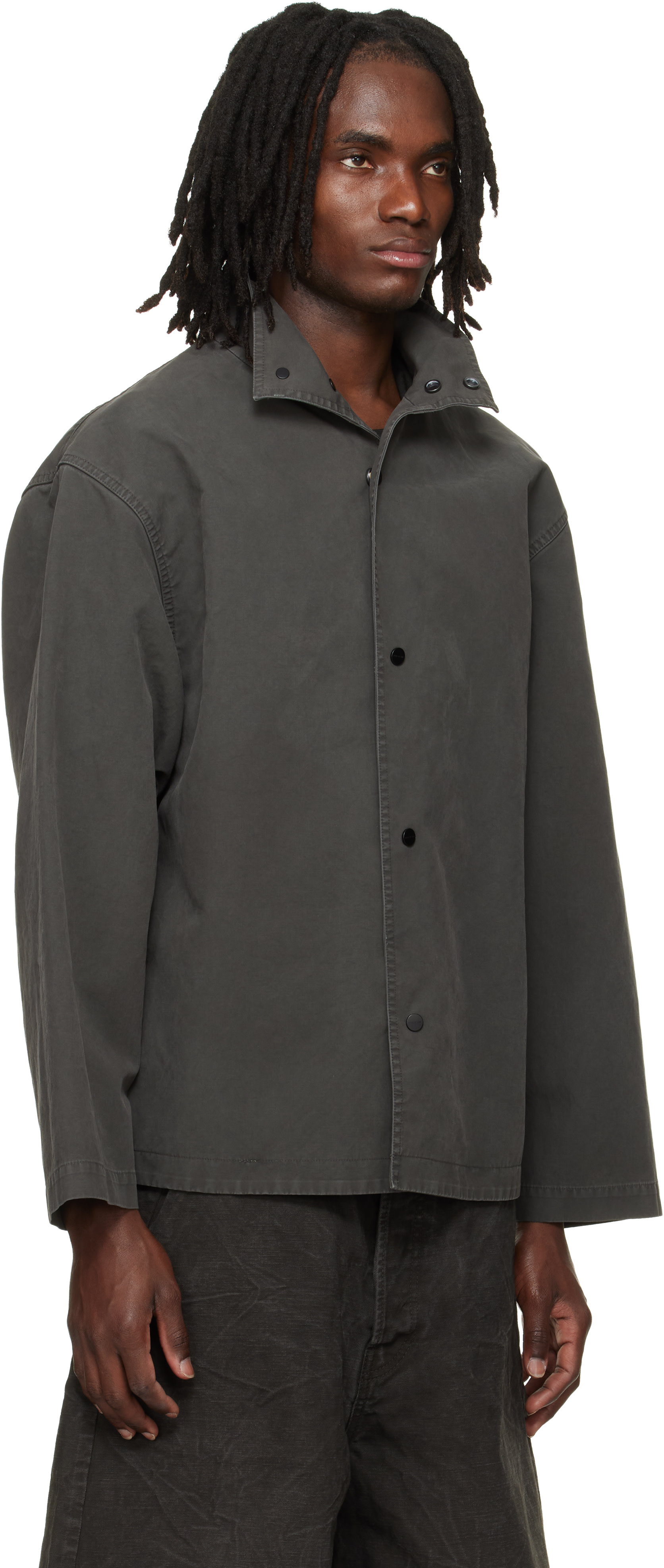 Fear of God: Gray Garment Dyed Cotton Sport Jacket | SSENSE
