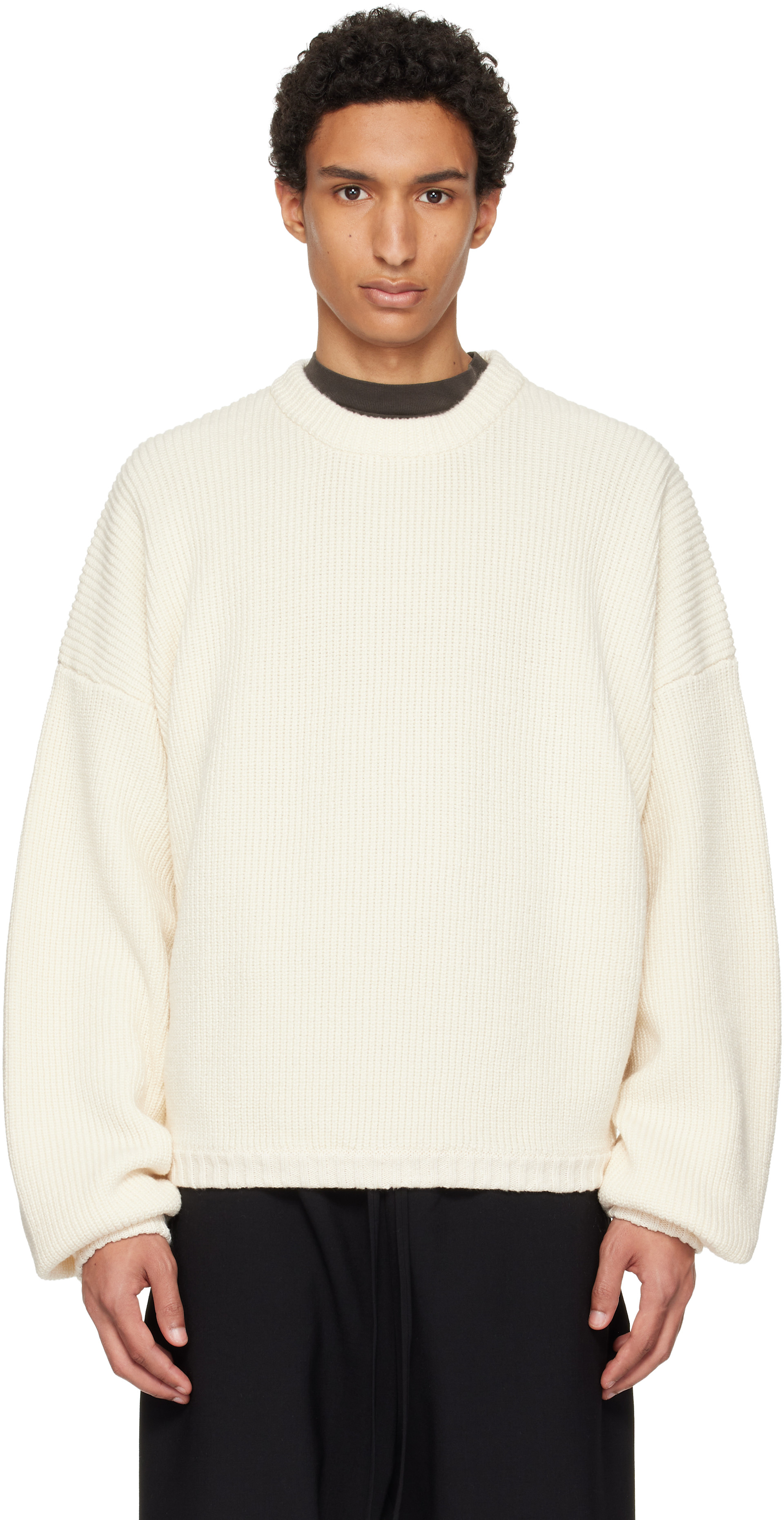 Fear of God: オフホワイト ダブルニット リネン ウール コットン