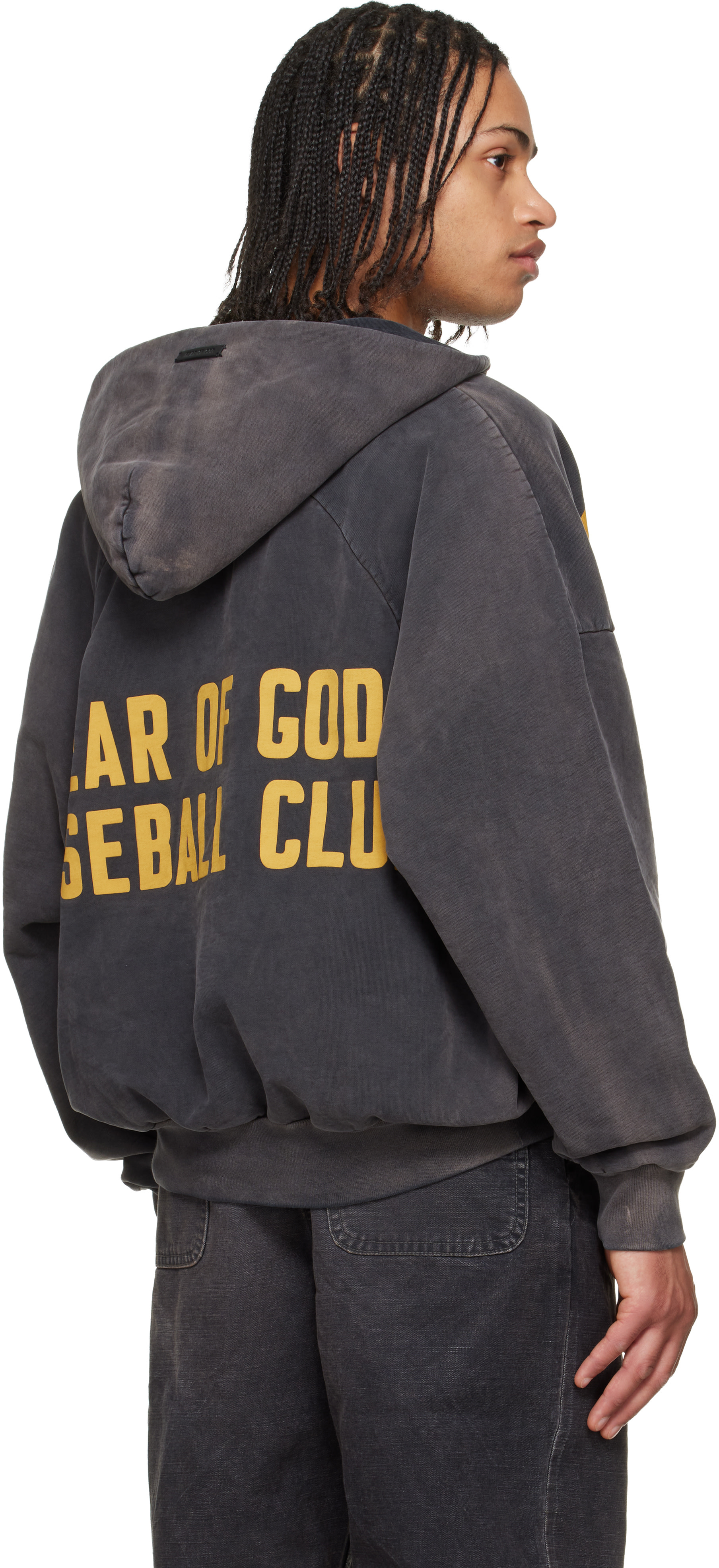 Fear of God: Black 'Baseball Club' Half Zip Hoodie | SSENSE Canada