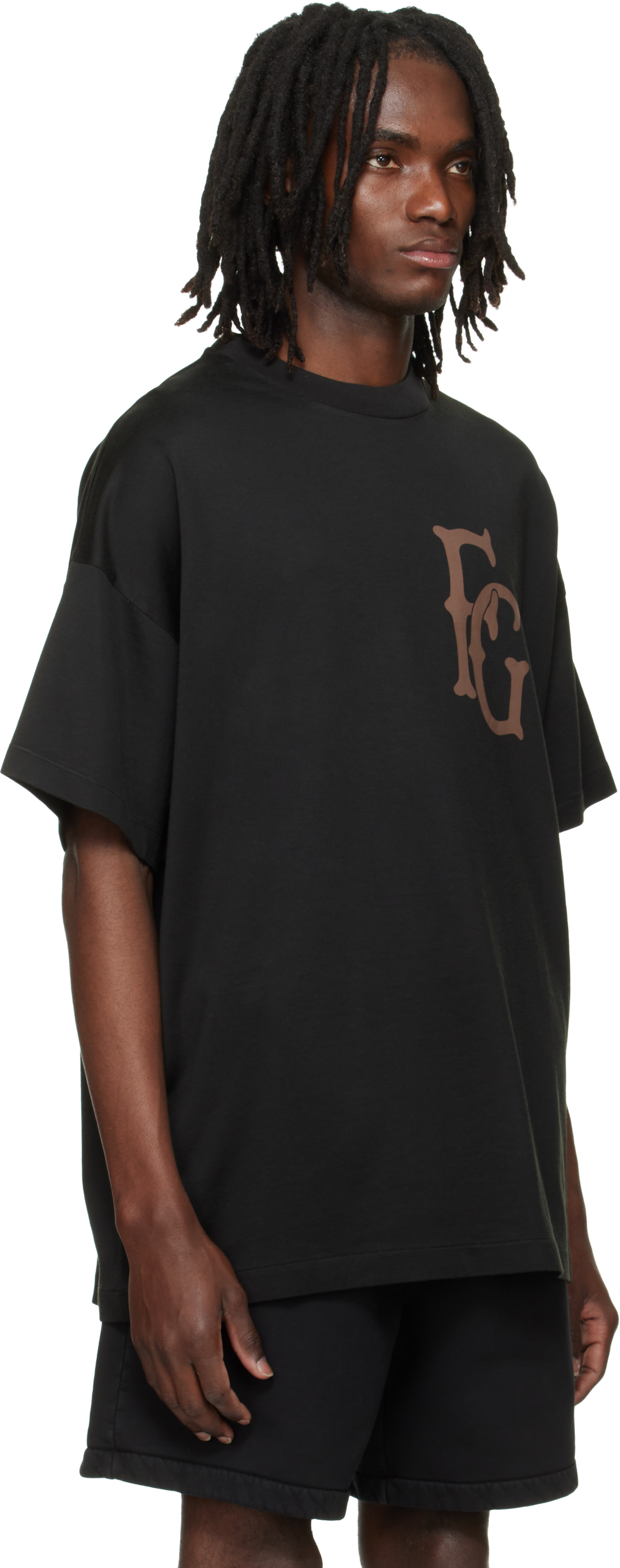 Fear of God: Black Cotton Rayon '43' T-shirt | SSENSE Fear of God: Black Cotton Rayon '43' T-shirt | SSENSE