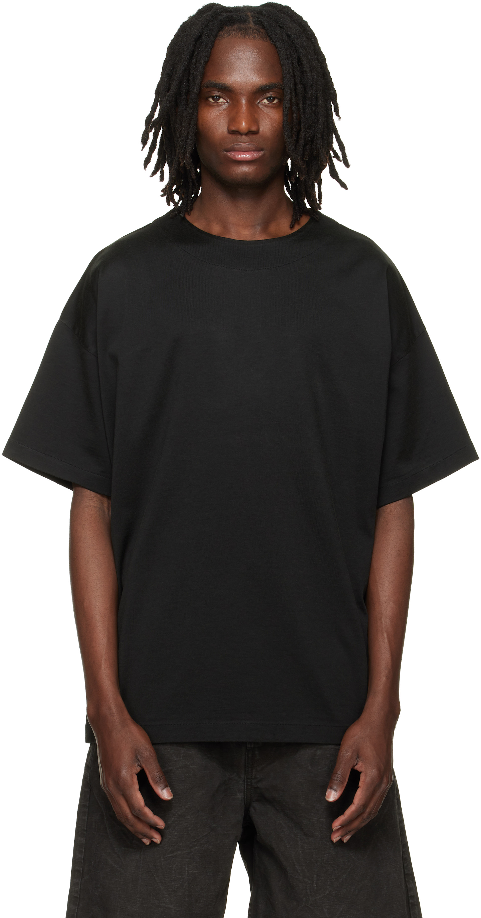 Fear of God: Black Clean Neck Tee | SSENSE