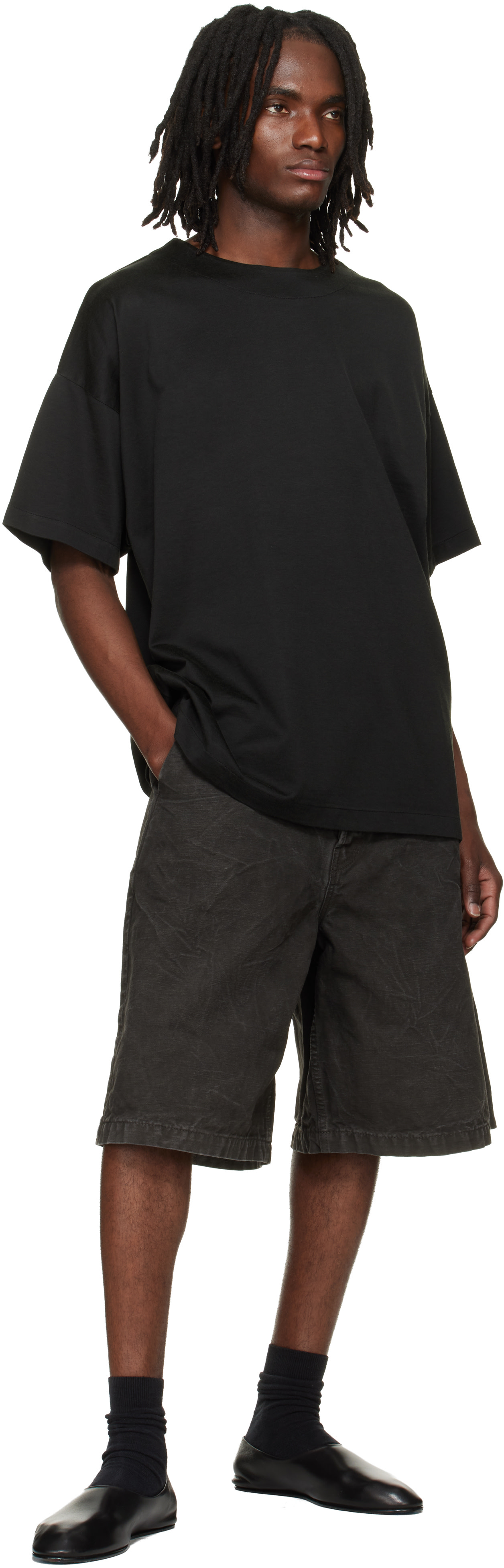 Fear of God: Black Clean Neck Tee | SSENSE Canada