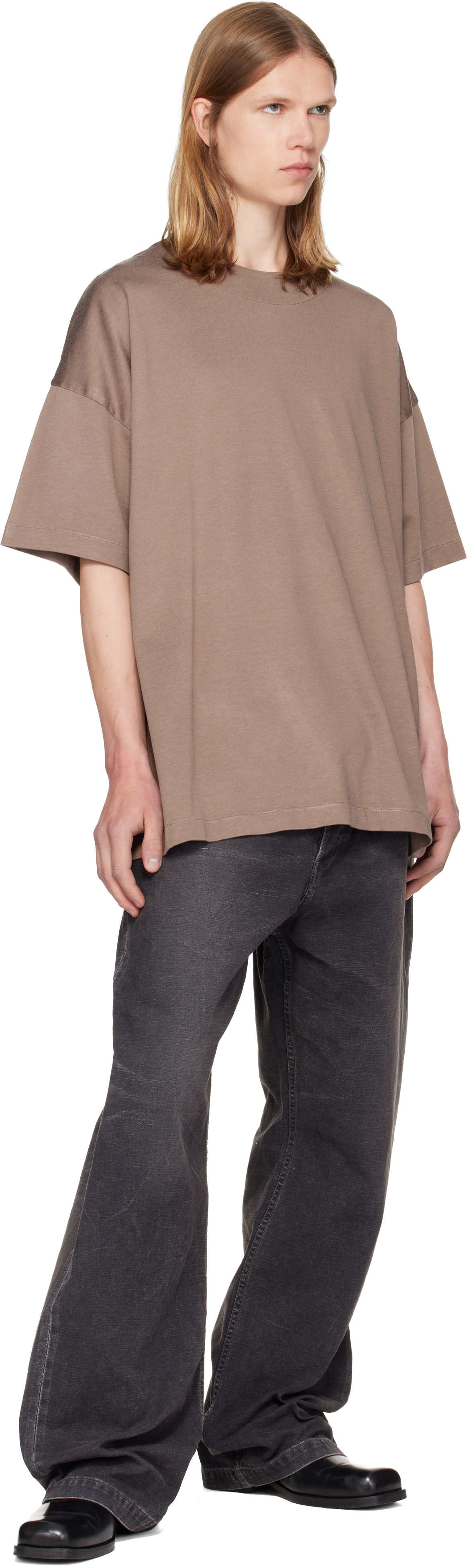 Fear of God: Tan Cotton Rayon T-shirt | SSENSE Canada