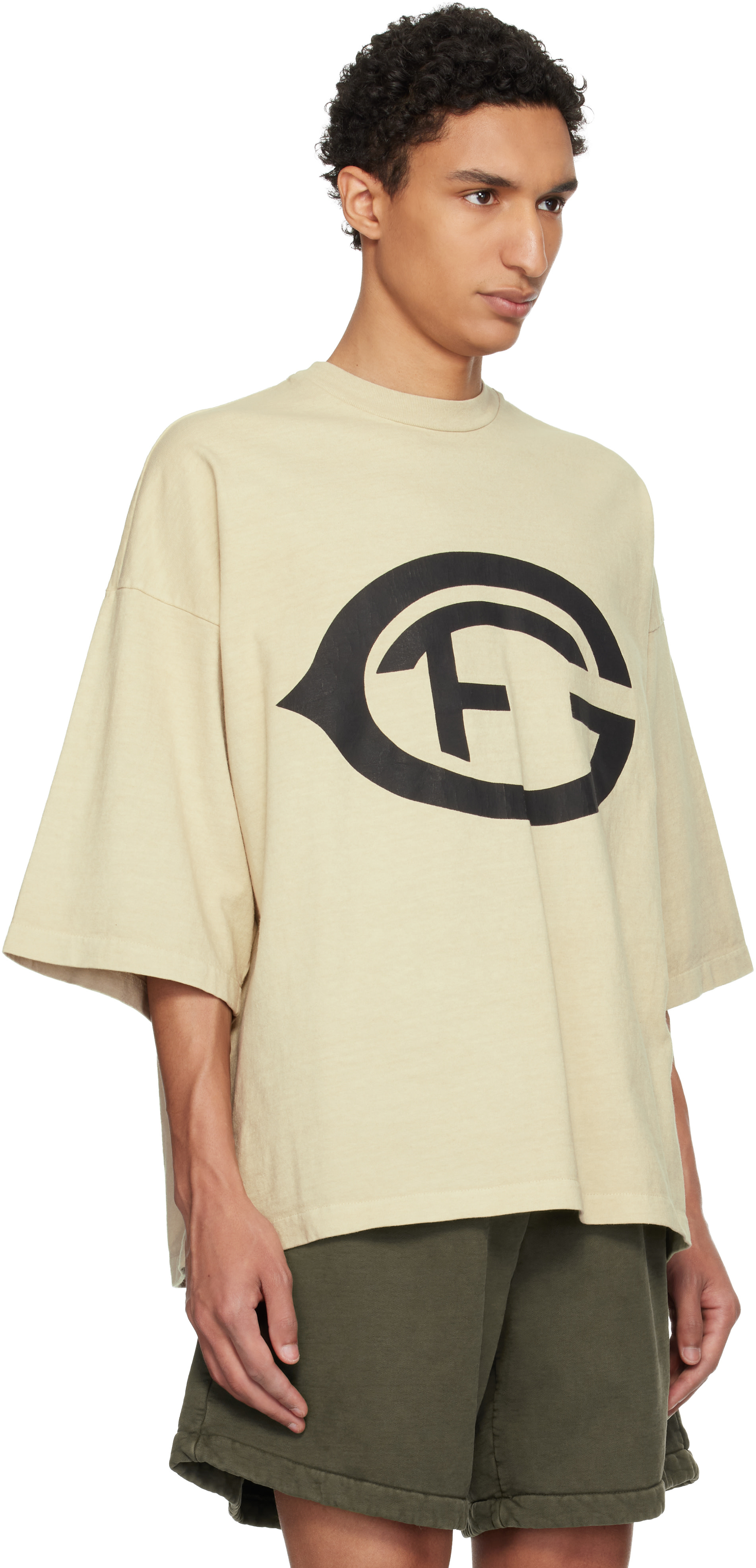 Fear of God: Beige 'FG 26' T-shirt | SSENSE