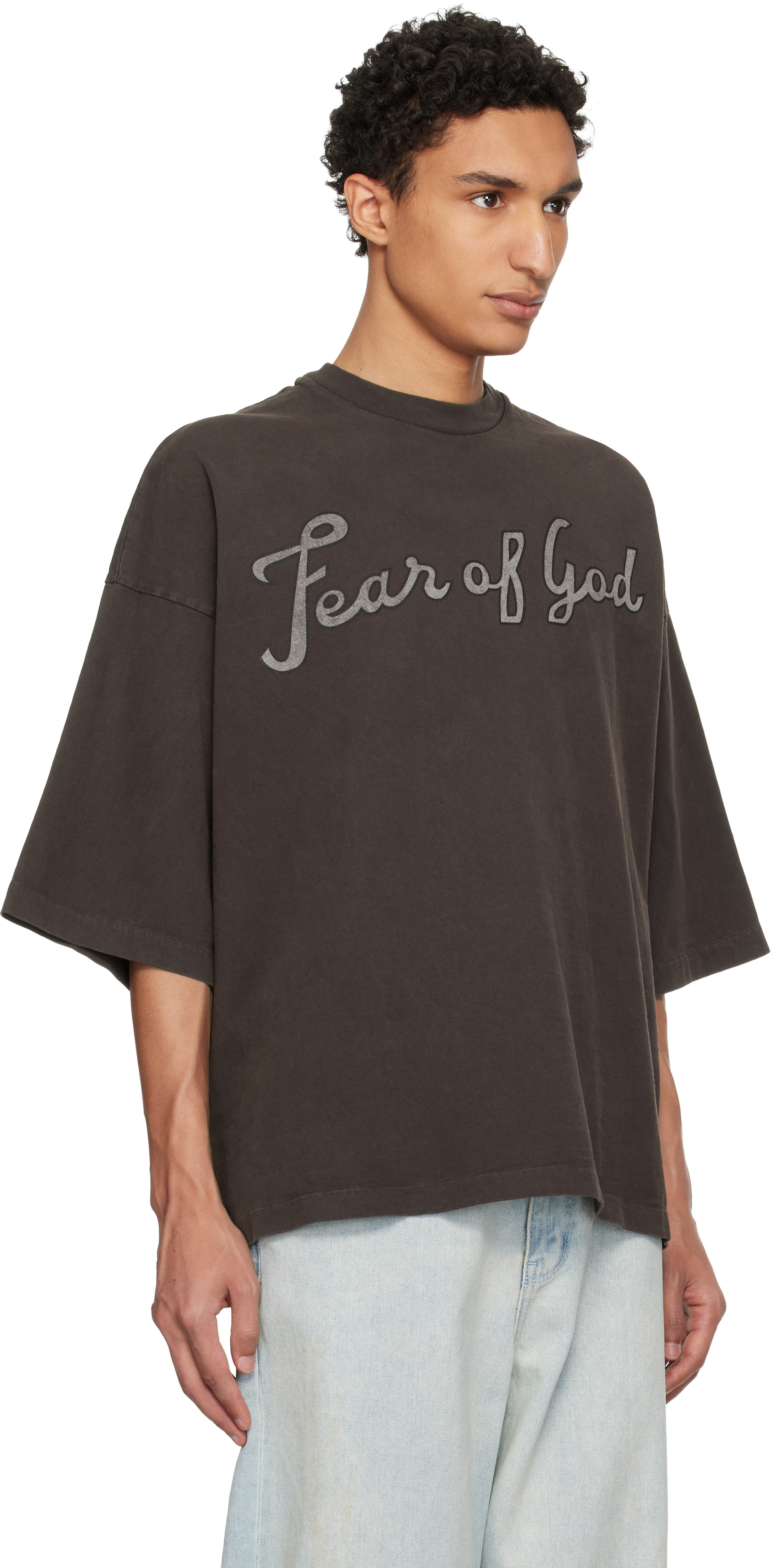 Fear of God: Brown 'Fear Of God 43' Short Sleeve T-shirt | SSENSE