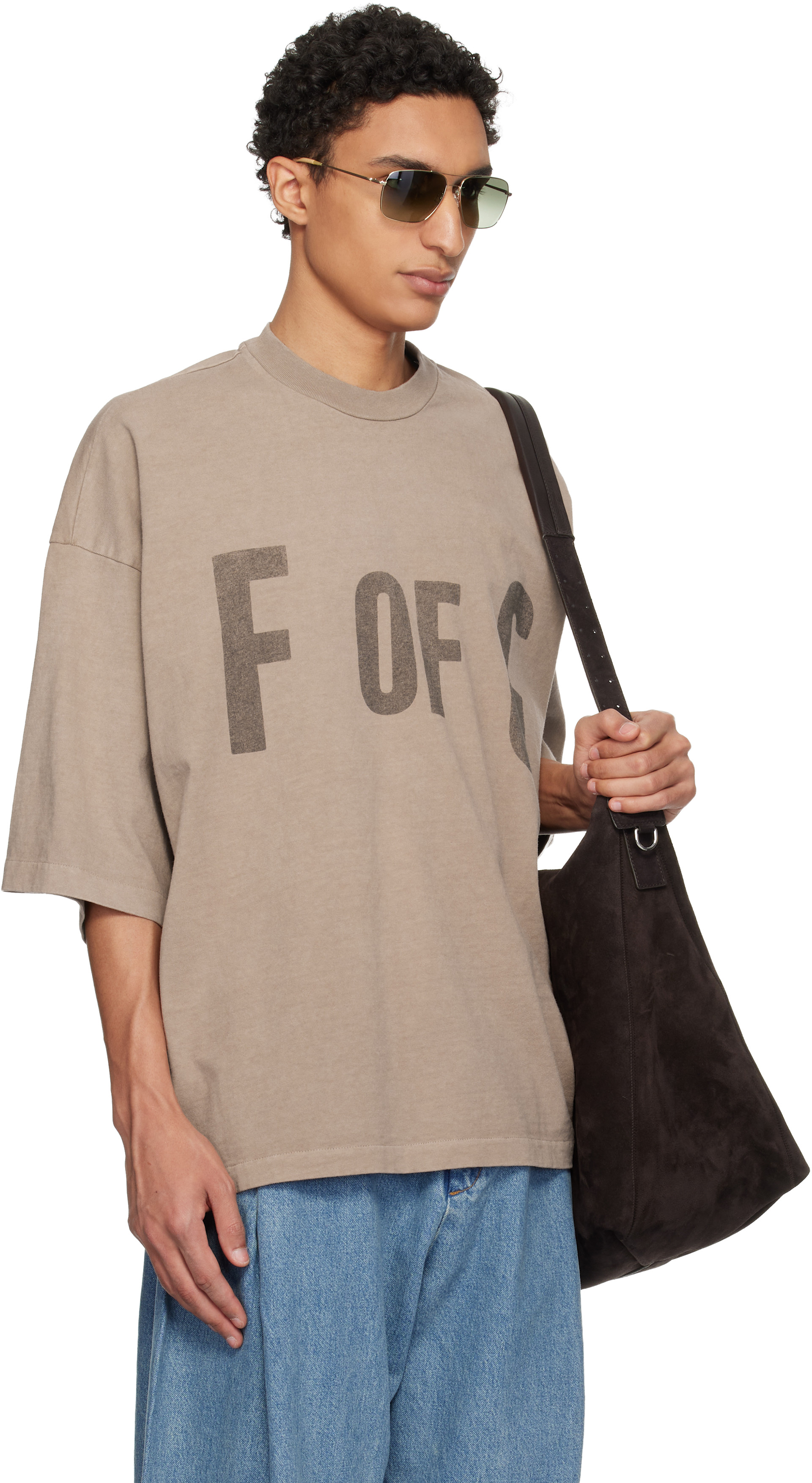 Fear of God: ベージュ 'F Of G' Tシャツ | SSENSE 日本