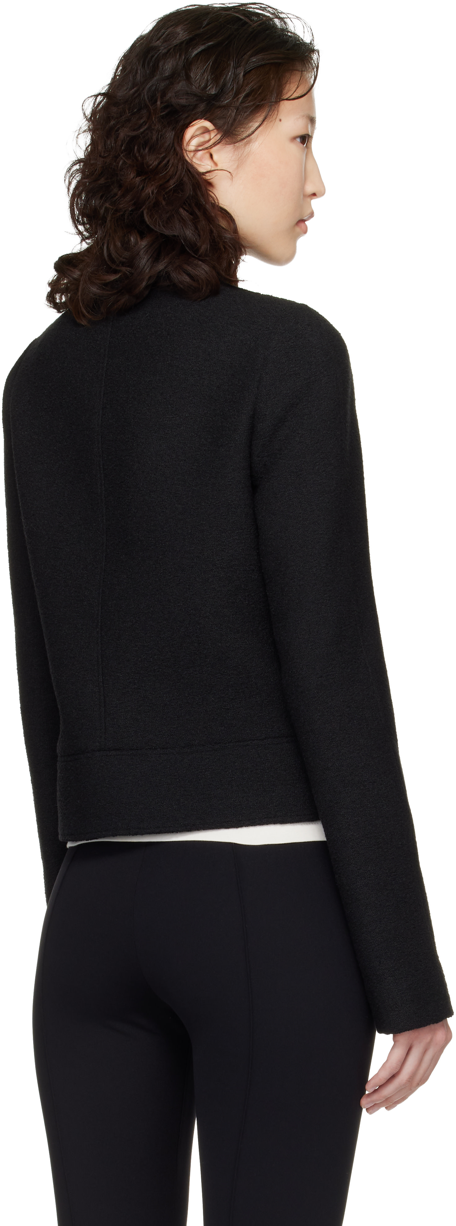 Courrèges: ブラック Buckle Heritage ツイードジャケット | SSENSE 日本