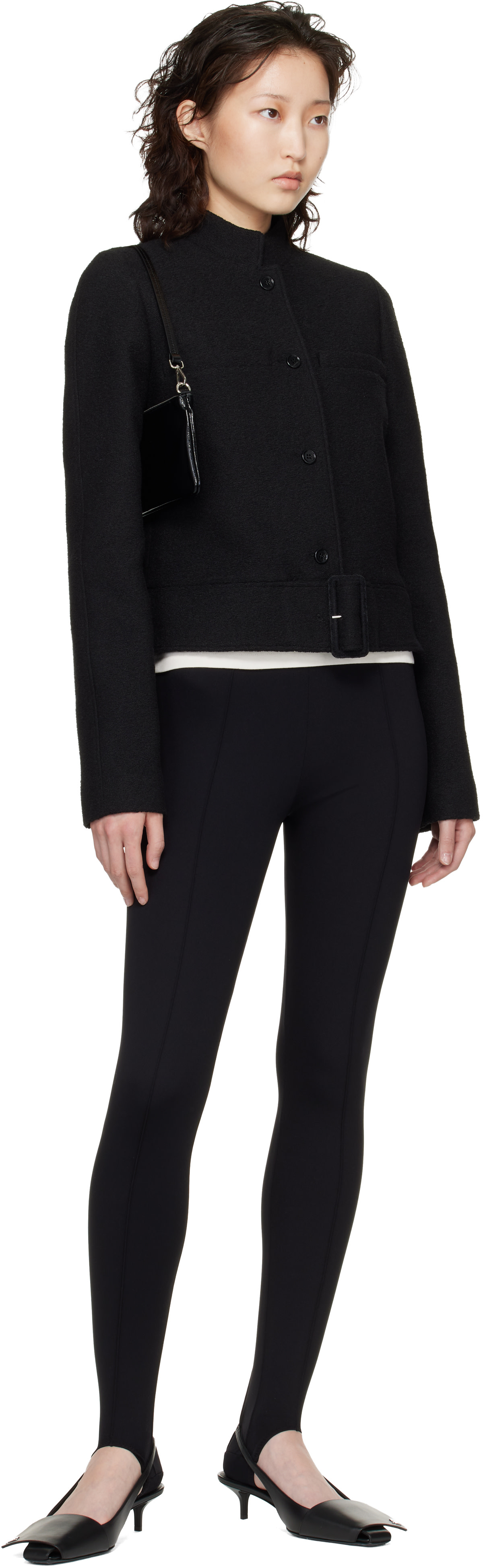 Courrèges: ブラック Buckle Heritage ツイードジャケット | SSENSE 日本