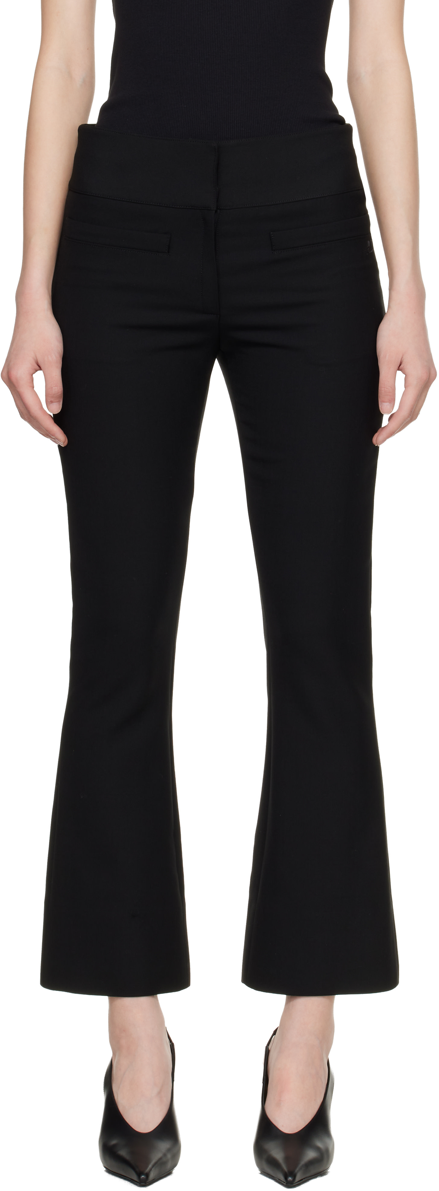 Courrèges - Black Heritage Cropped Bootcut Trousers