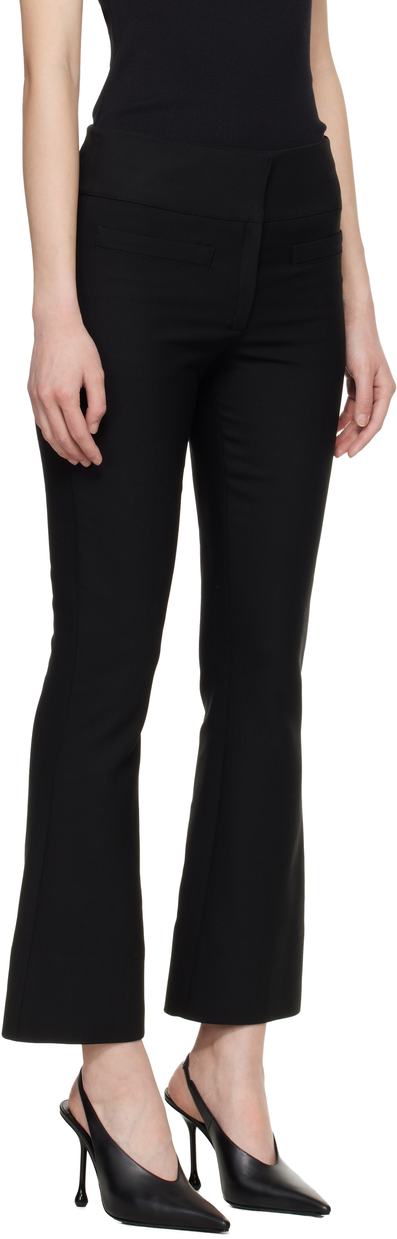 Courrèges - Black Heritage Cropped Bootcut Trousers