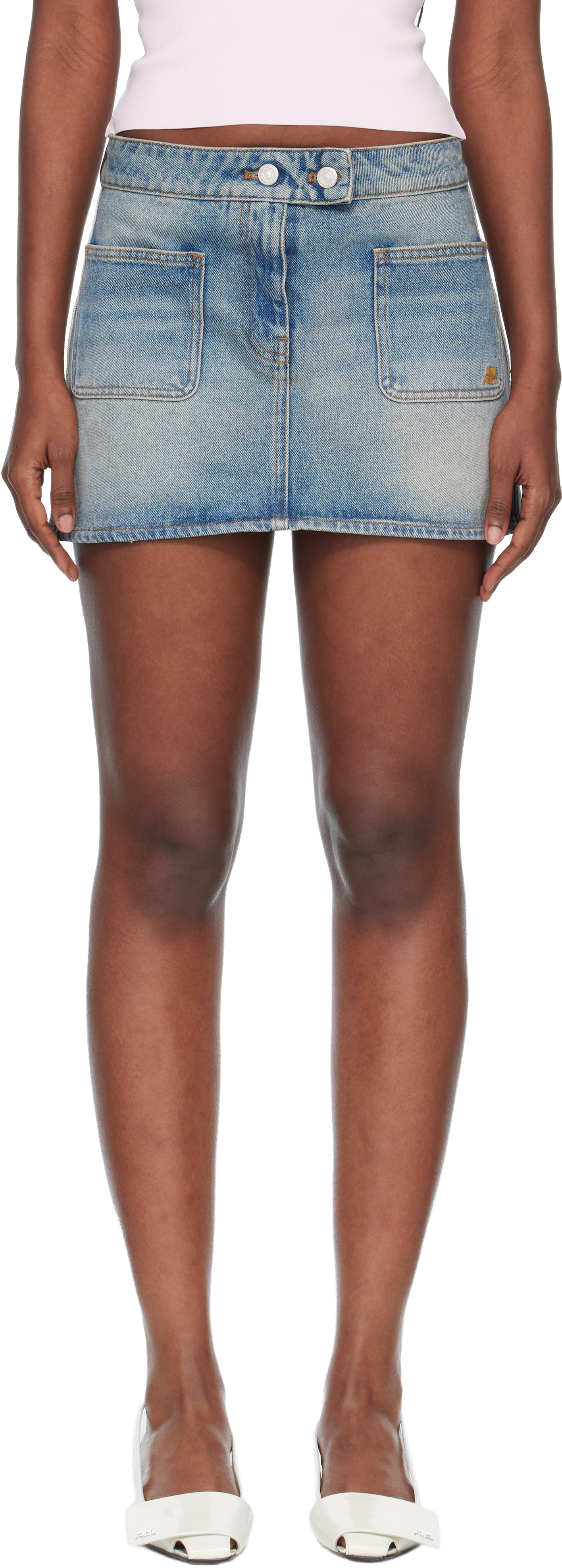 Courrèges - Minijupe bleue en denim