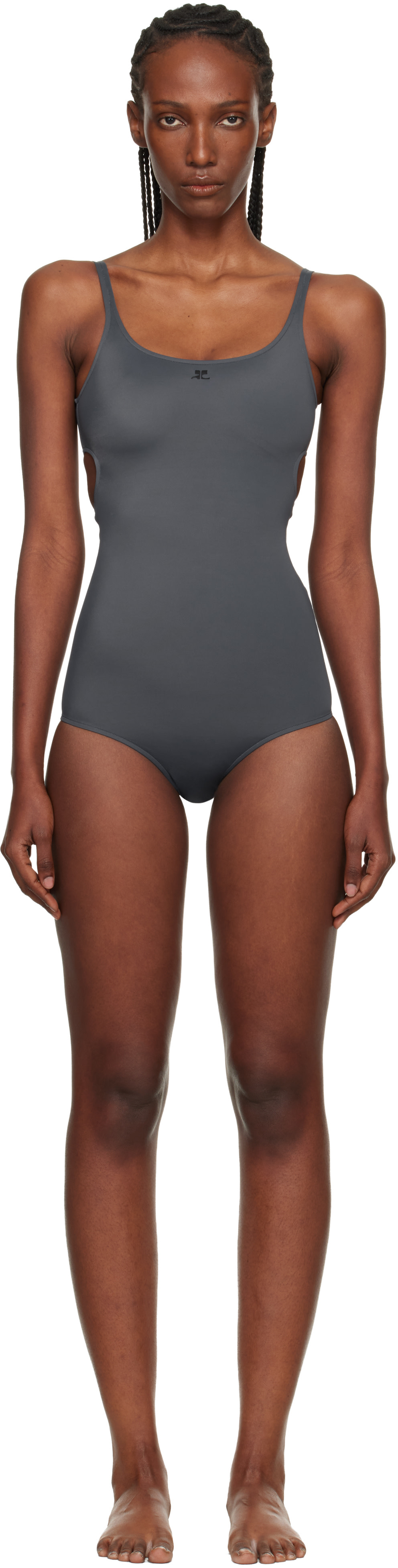 courrèges ブラック水着　L Courrèges: グレー カットアウト スイムウェア | SSENSE 日本