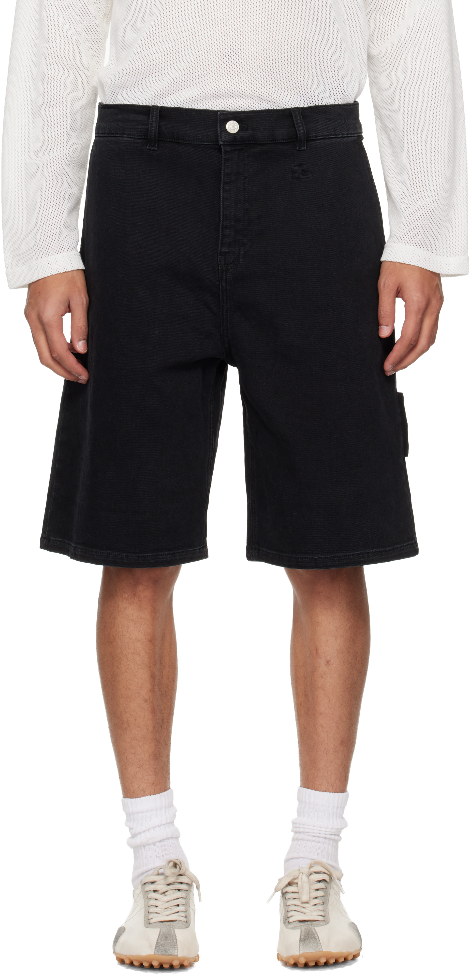 Courrèges - Short Hammer noir en denim