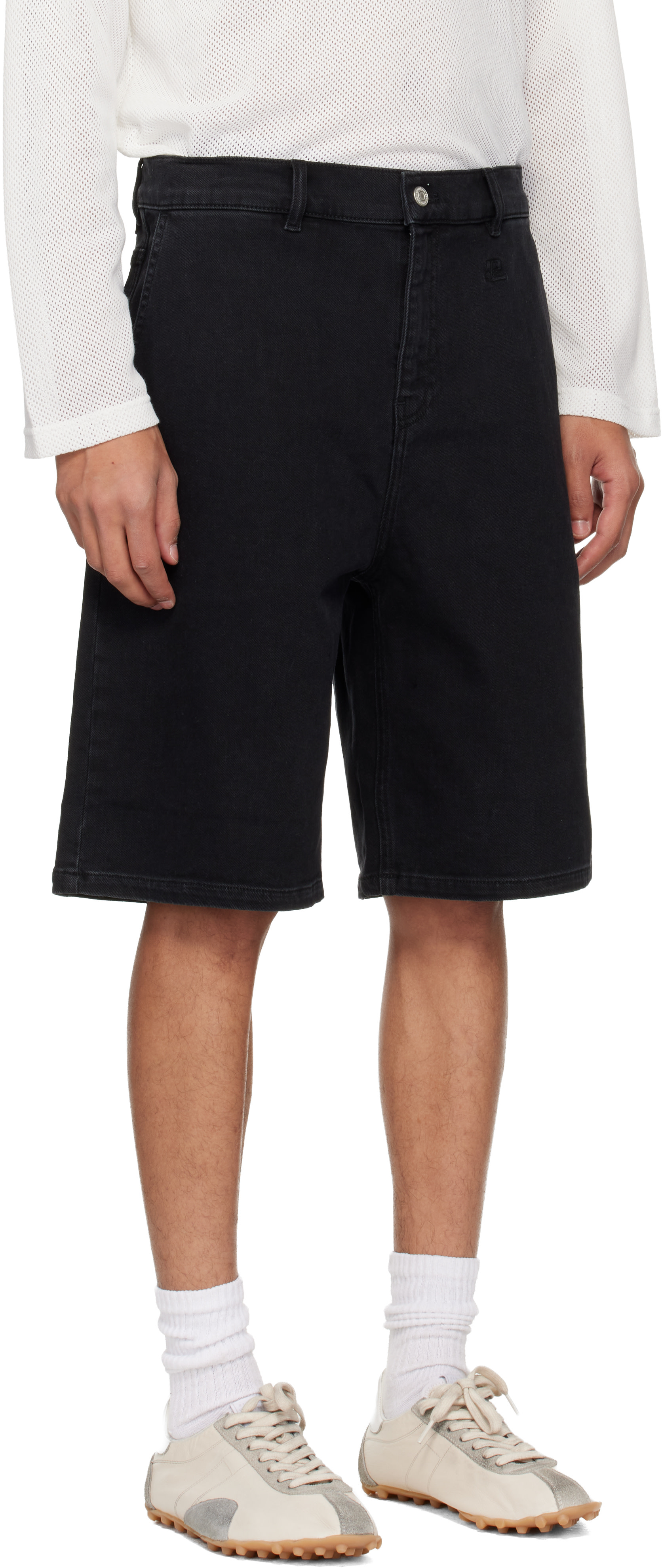 Courrèges - Short Hammer noir en denim