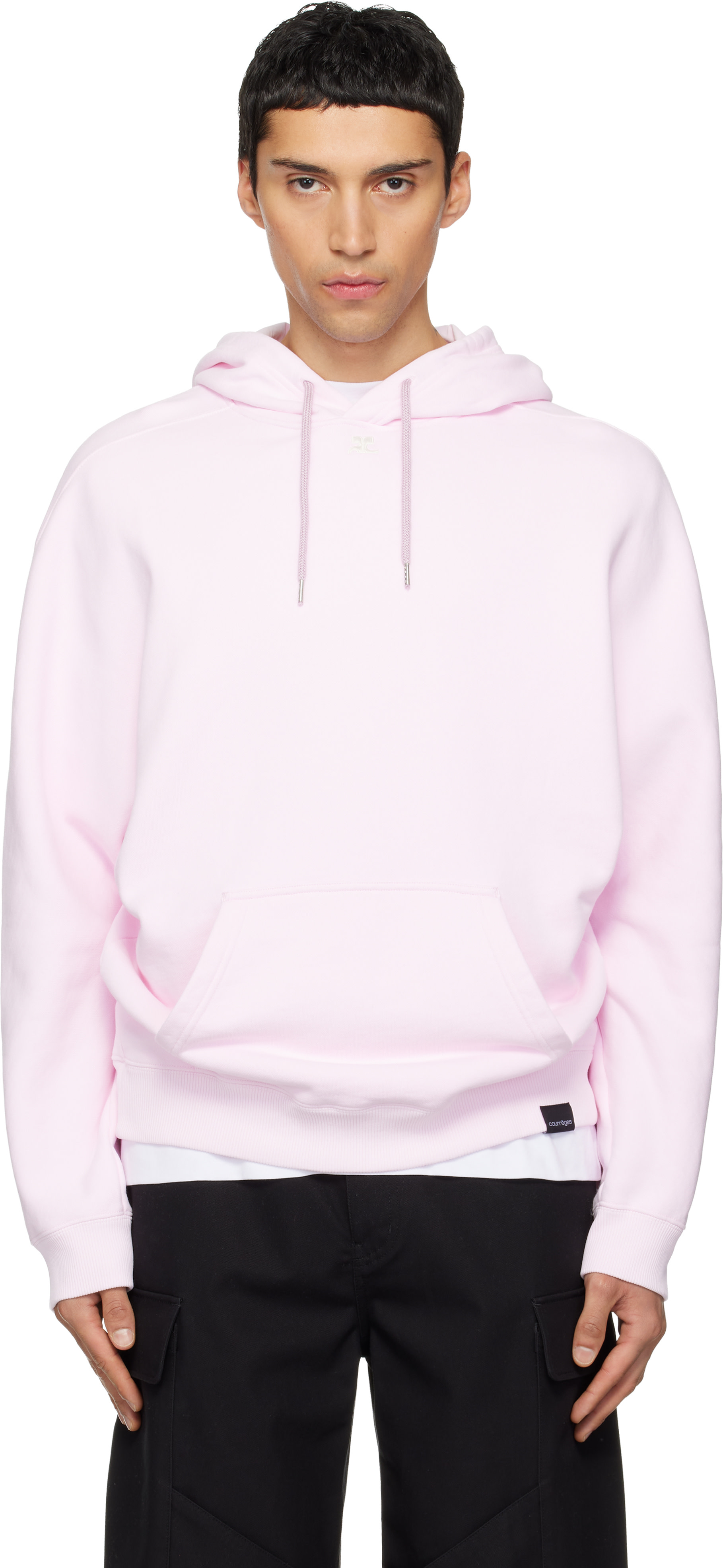 Courrèges - Pull à capuche surdimensionné rose
