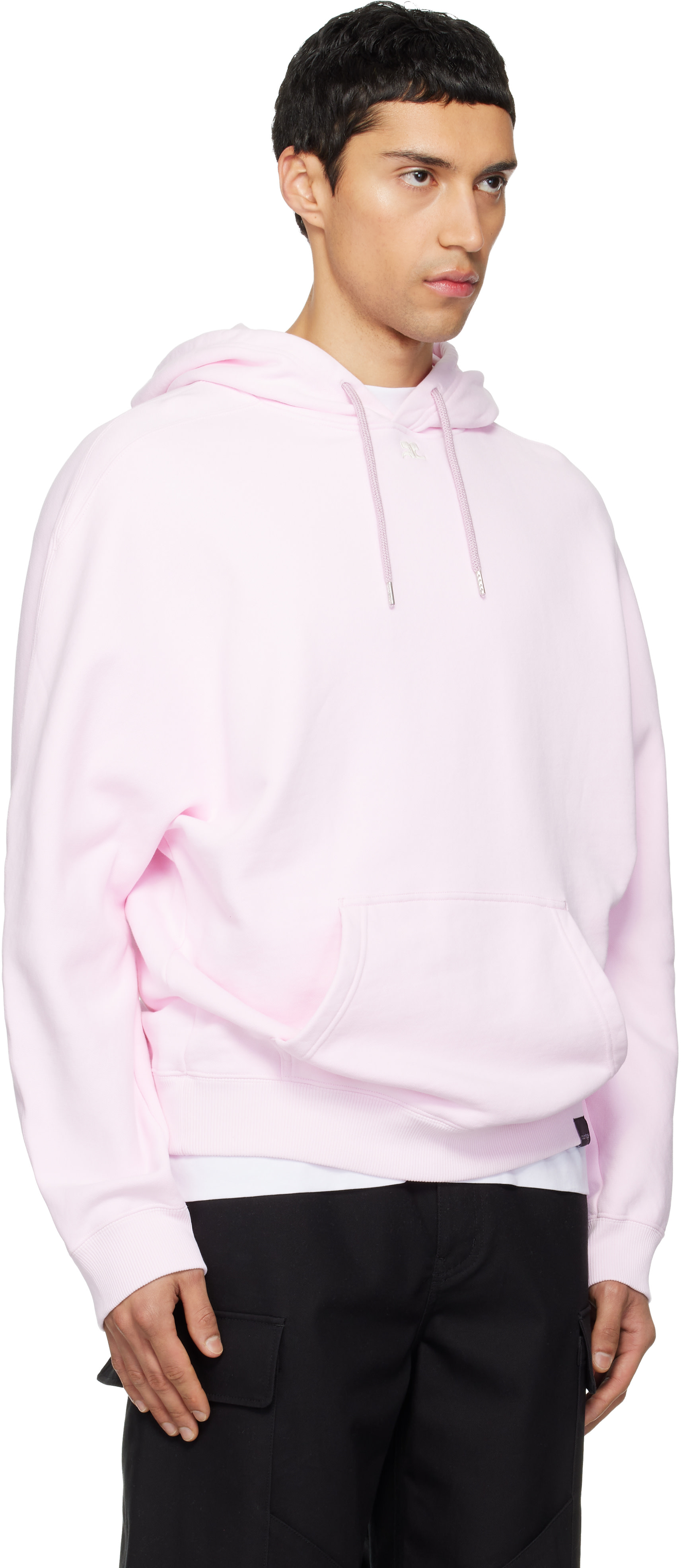 Courrèges - Pull à capuche surdimensionné rose