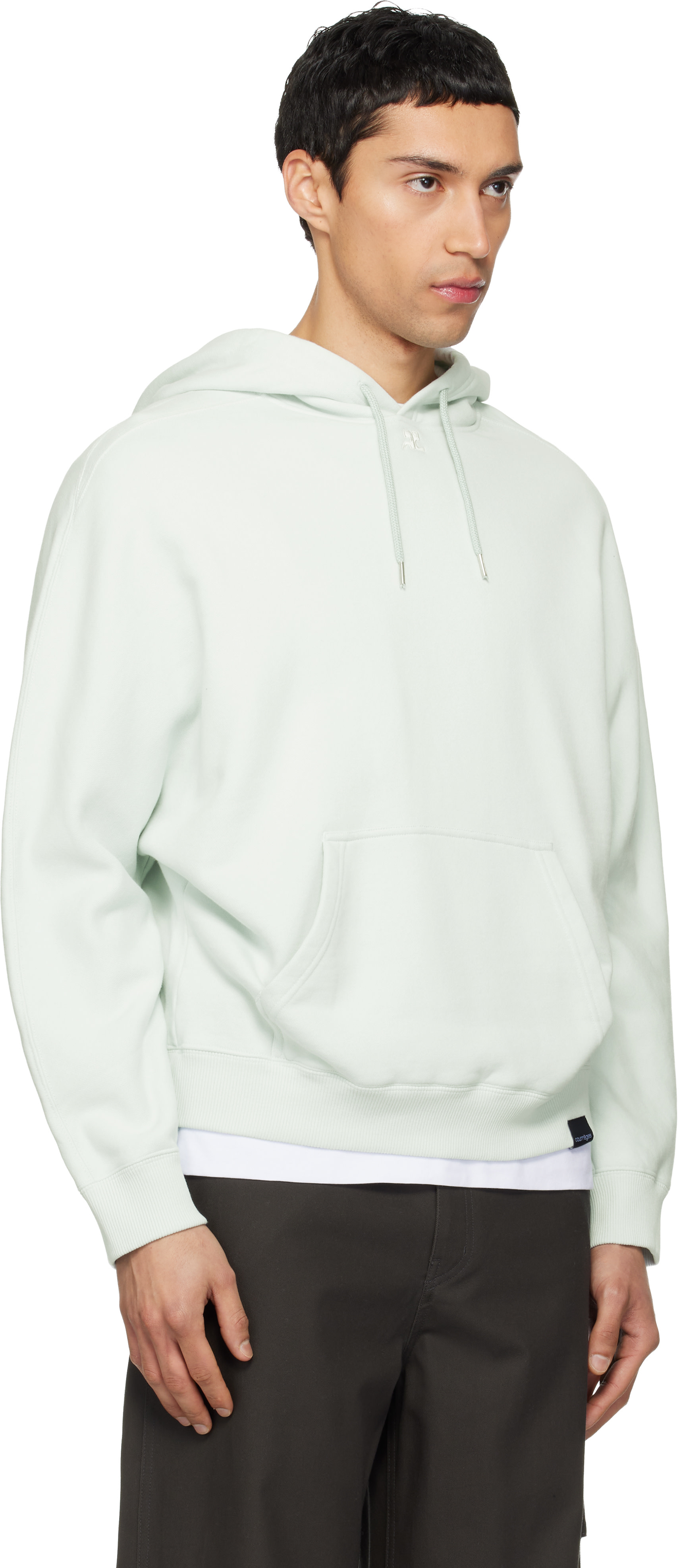 Courrèges - Pull à capuche surdimensionné vert