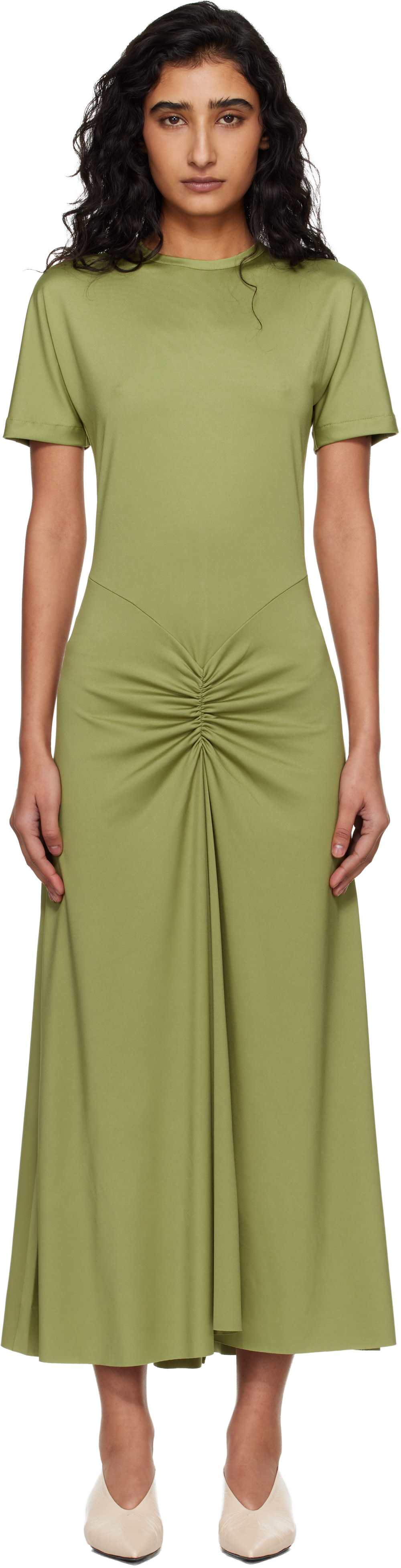 victoria beckham green dress Bela Midi In it embodies the houses contemporary perspective. Victoria Beckham: Green Blaire Midi