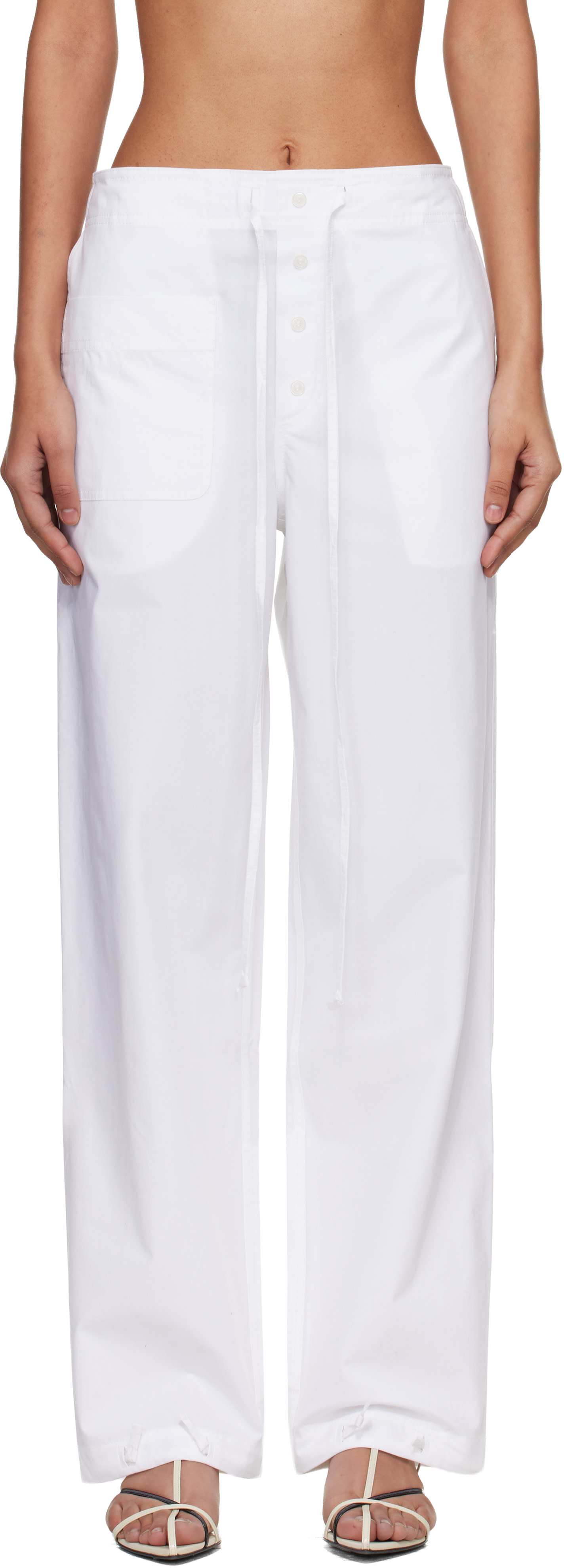 Victoria Beckham - Pantalon cargo blanc