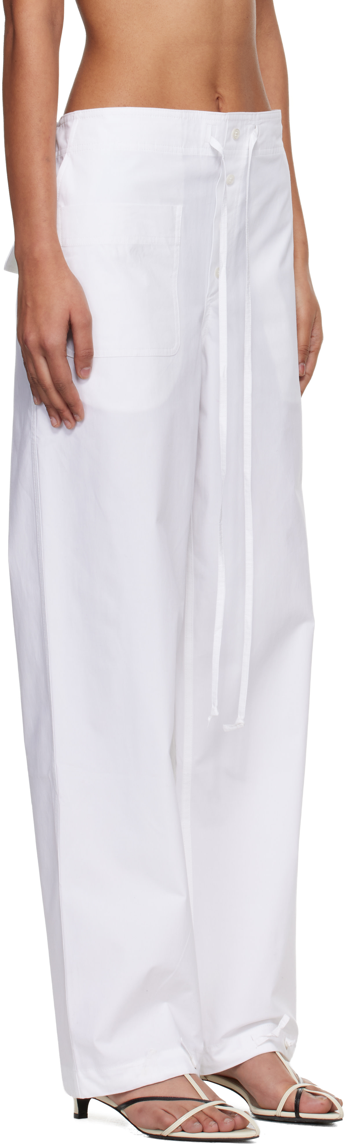 Victoria Beckham - Pantalon cargo blanc