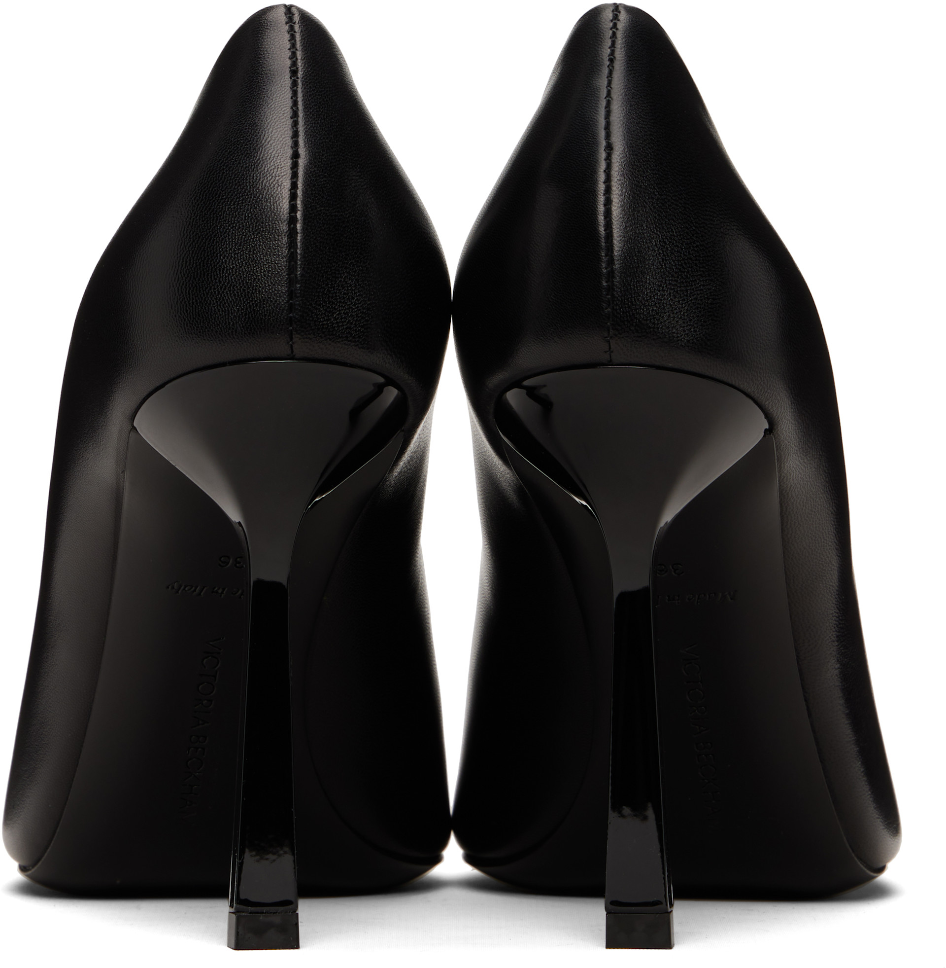 Victoria Beckham: ブラック Victoria Stiletto 100 レザー ヒール 