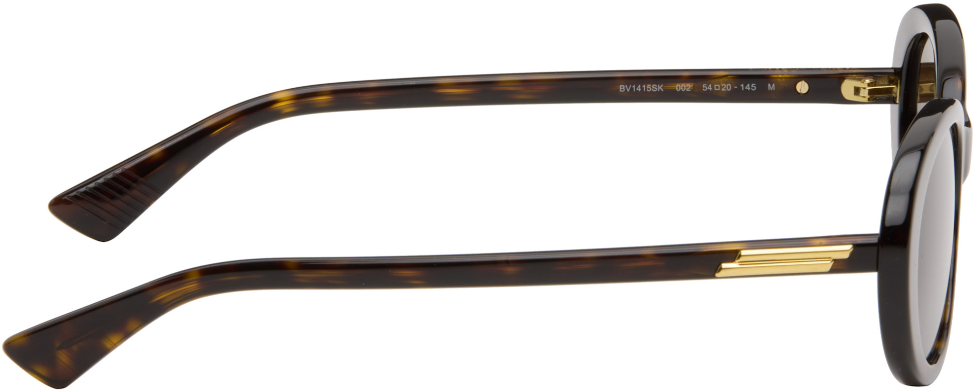 ISO bottega Veneta Tortoiseshell Oval Sunglasses with Gold Accents - Brown Classic round sunglasses by Bottega Veneta, crafted in a  main image 3