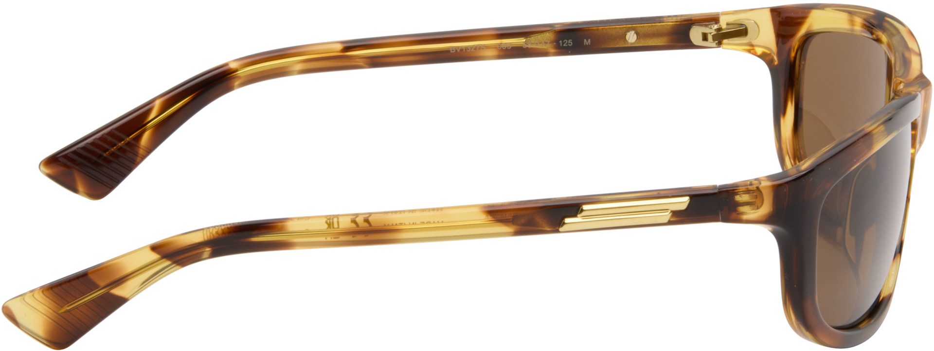 Bottega Veneta: Brown Slim Ribbon Rectangular Sunglasses | SSENSE