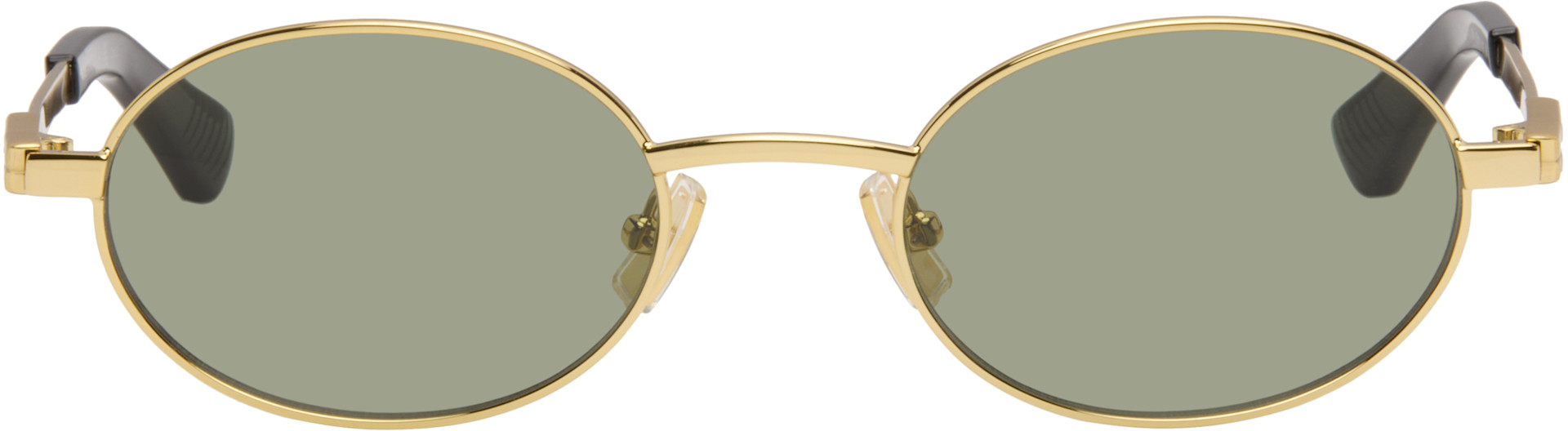 Bottega Veneta: Gold Stretch Metal Sunglasses | SSENSE China