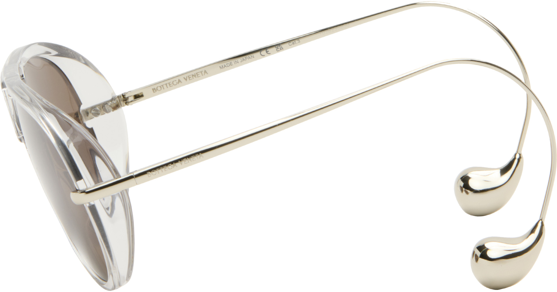 bottega veneta sunglasses made in japan BOTTEGA VENETA EYEWEAR Oval-frame acetate and gold-tone  main image 2