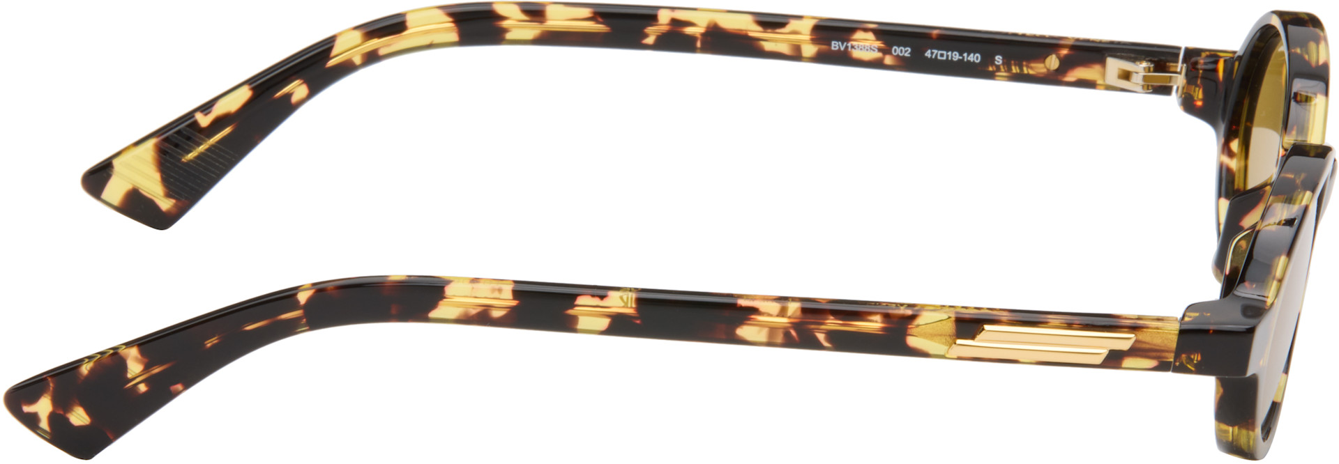 Bottega Veneta: Black & Yellow Classic Oval Sunglasses | SSENSE
