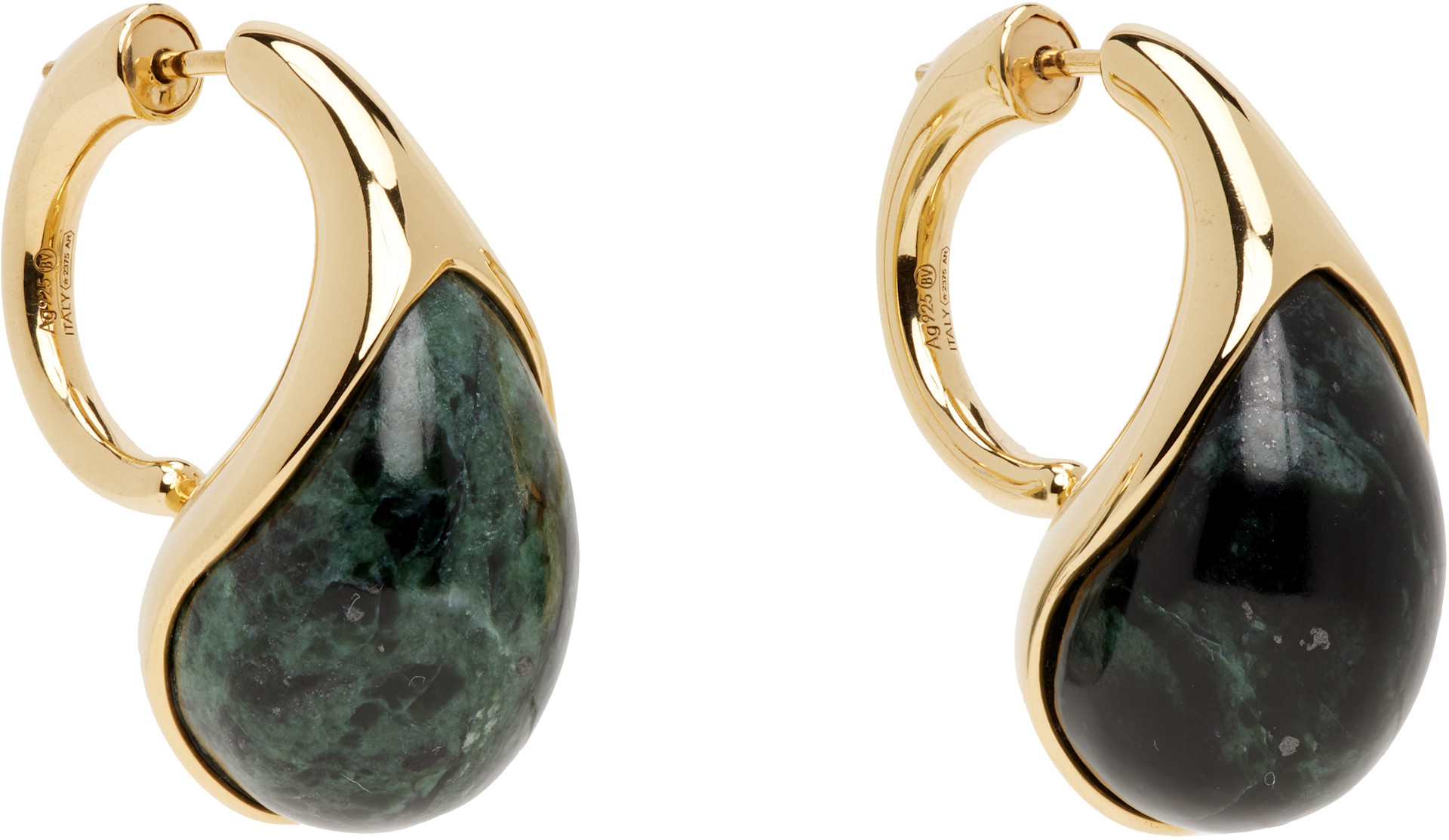 Bottega Veneta: Drop Marble ピアス | SSENSE 日本