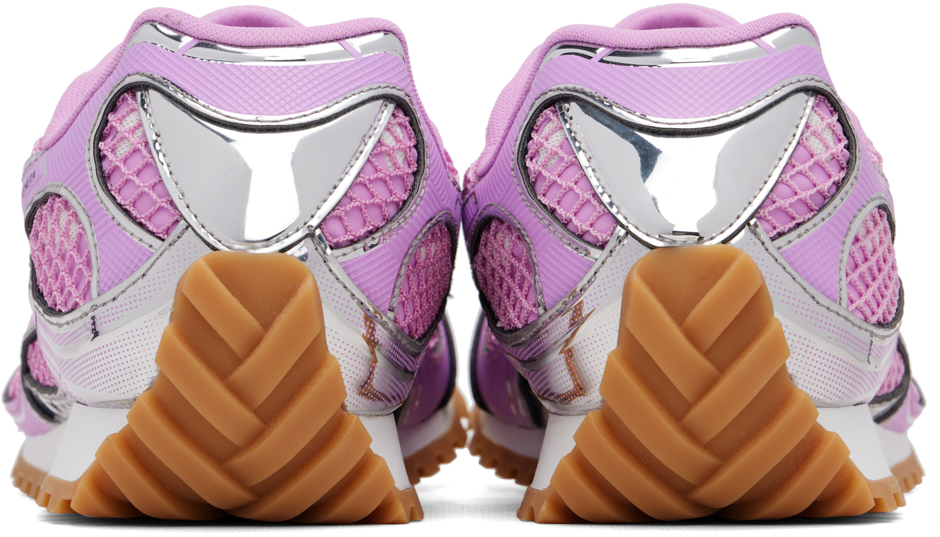Bottega Veneta: Pink & Silver Orbit Sneakers | SSENSE
