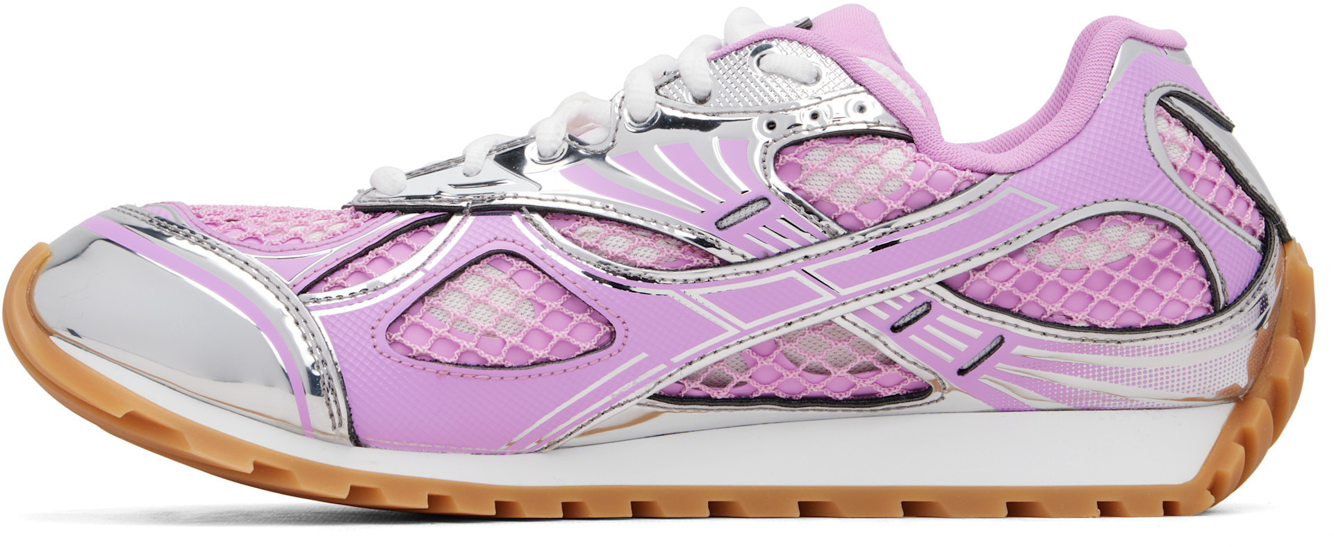 Bottega Veneta - Baskets Orbit rose et argenté