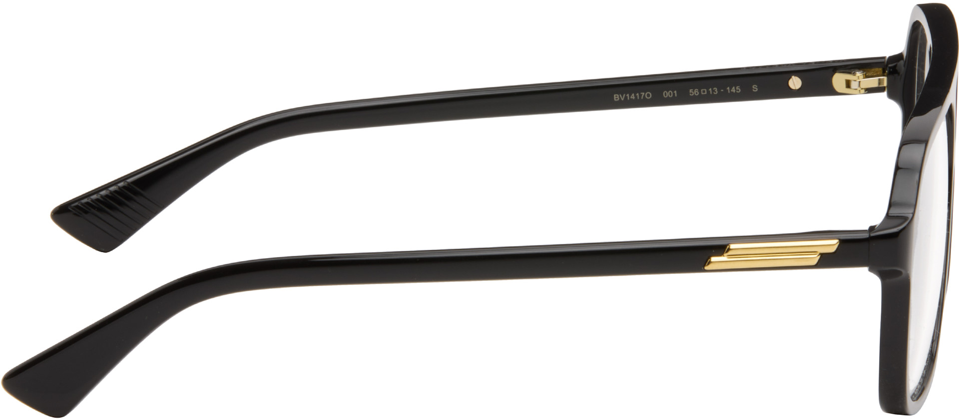 Bottega Veneta ブラックメタルメガネ Bottega Veneta: ブラック Slim Ribbon メガネ | SSENSE 日本