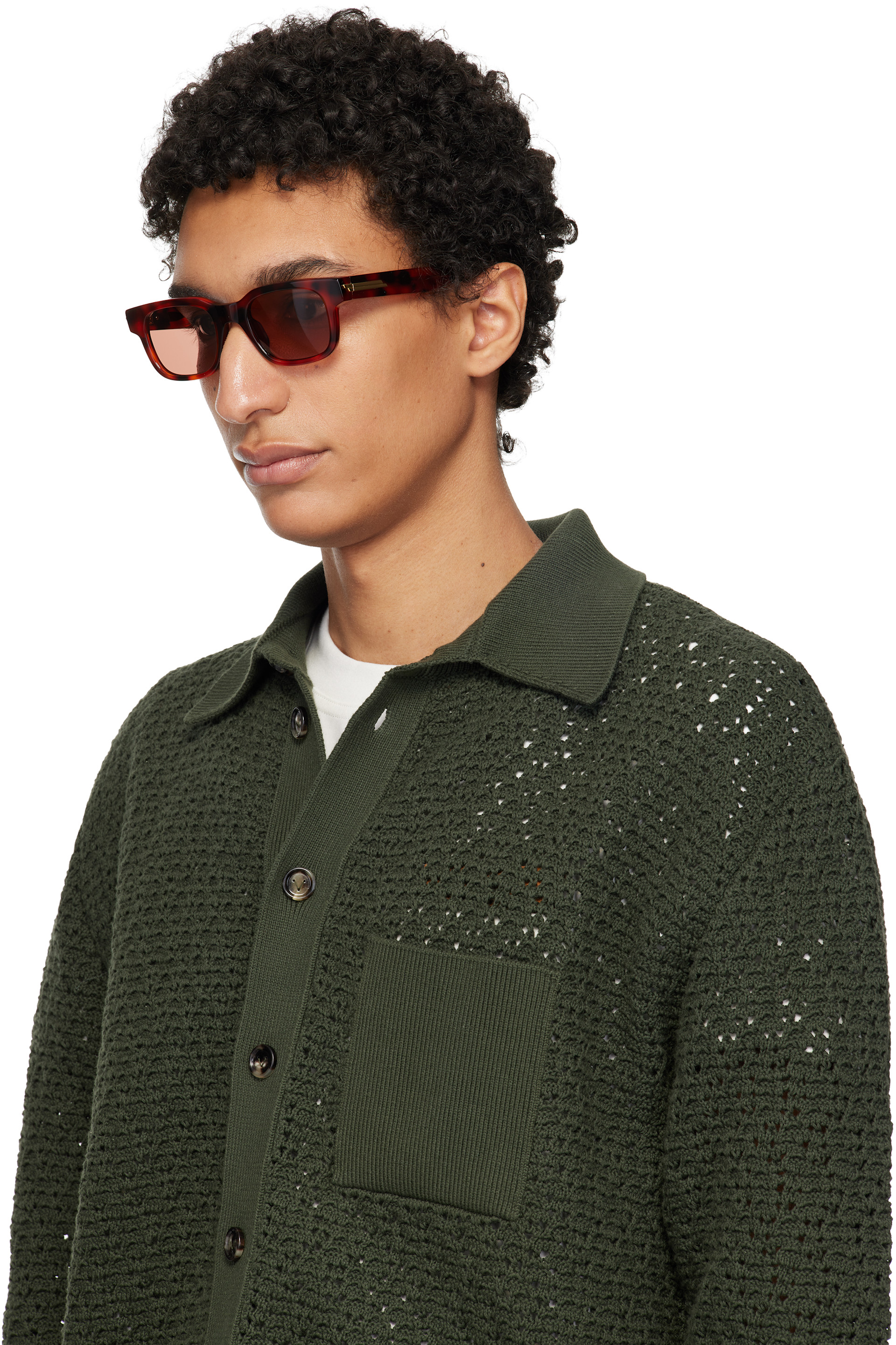 Bottega Veneta: ブラウン Ribbon Stretch サングラス | SSENSE 日本