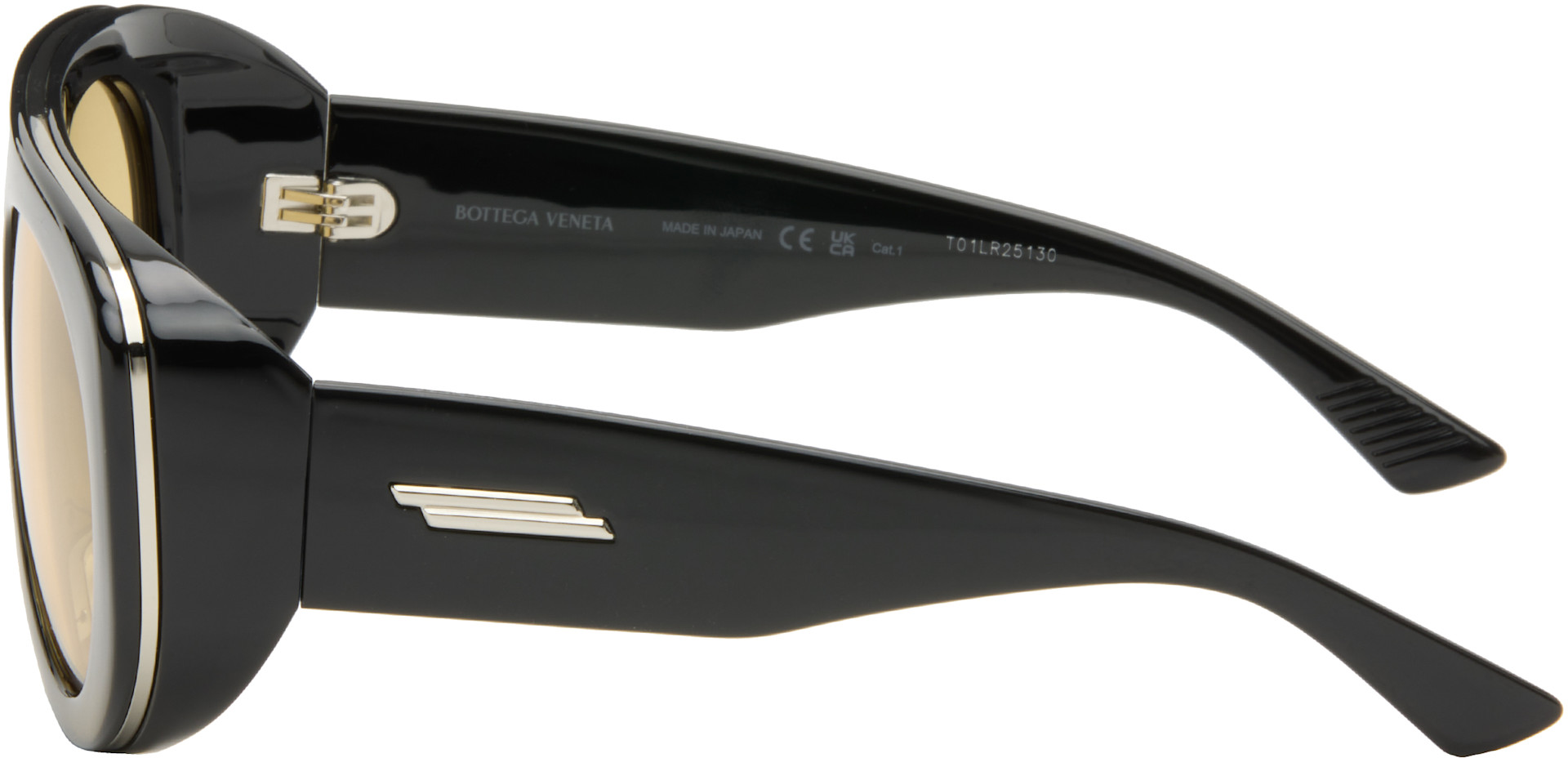 Bottega Veneta: Black Osservatorio Aviator Sunglasses | SSENSE Japan