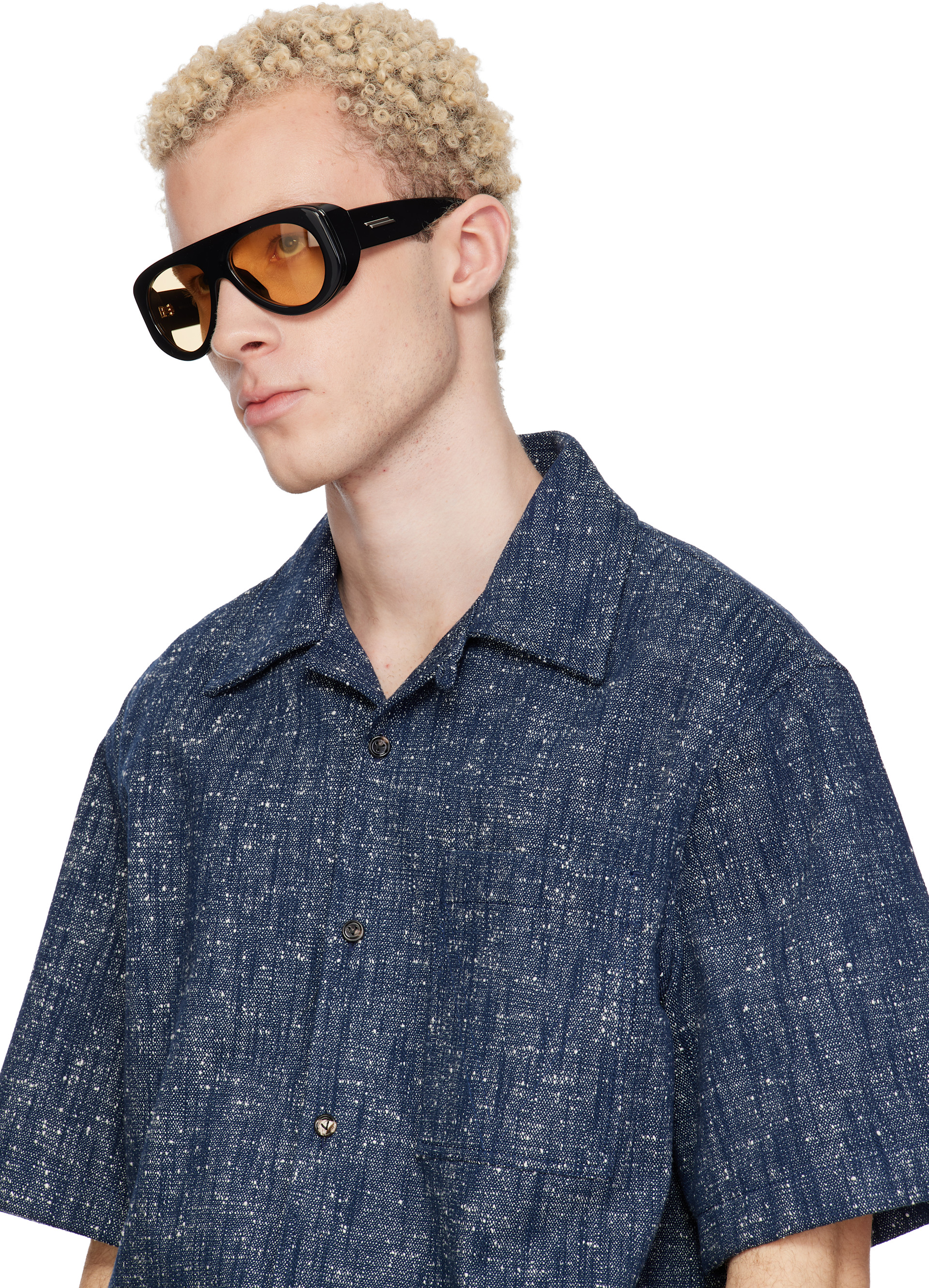 Bottega Veneta: Black Osservatorio Aviator Sunglasses | SSENSE Japan