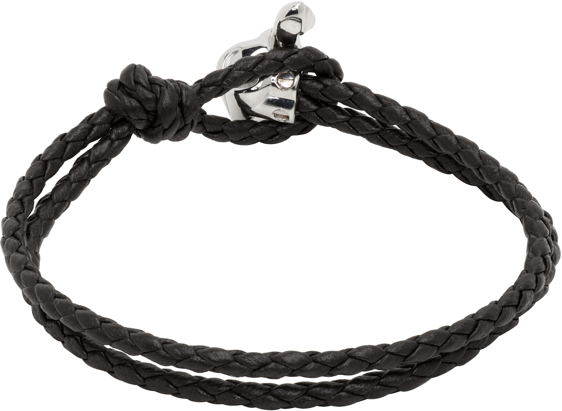 Bottega Veneta: Cavallo Leather Bracelet | SSENSE