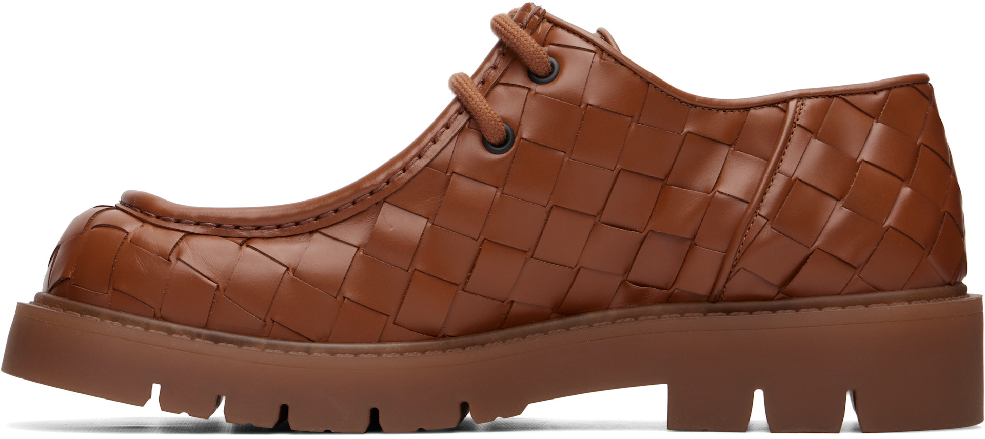 Bottega Veneta - 브라운 해드독 레이스업 더비 슈즈
